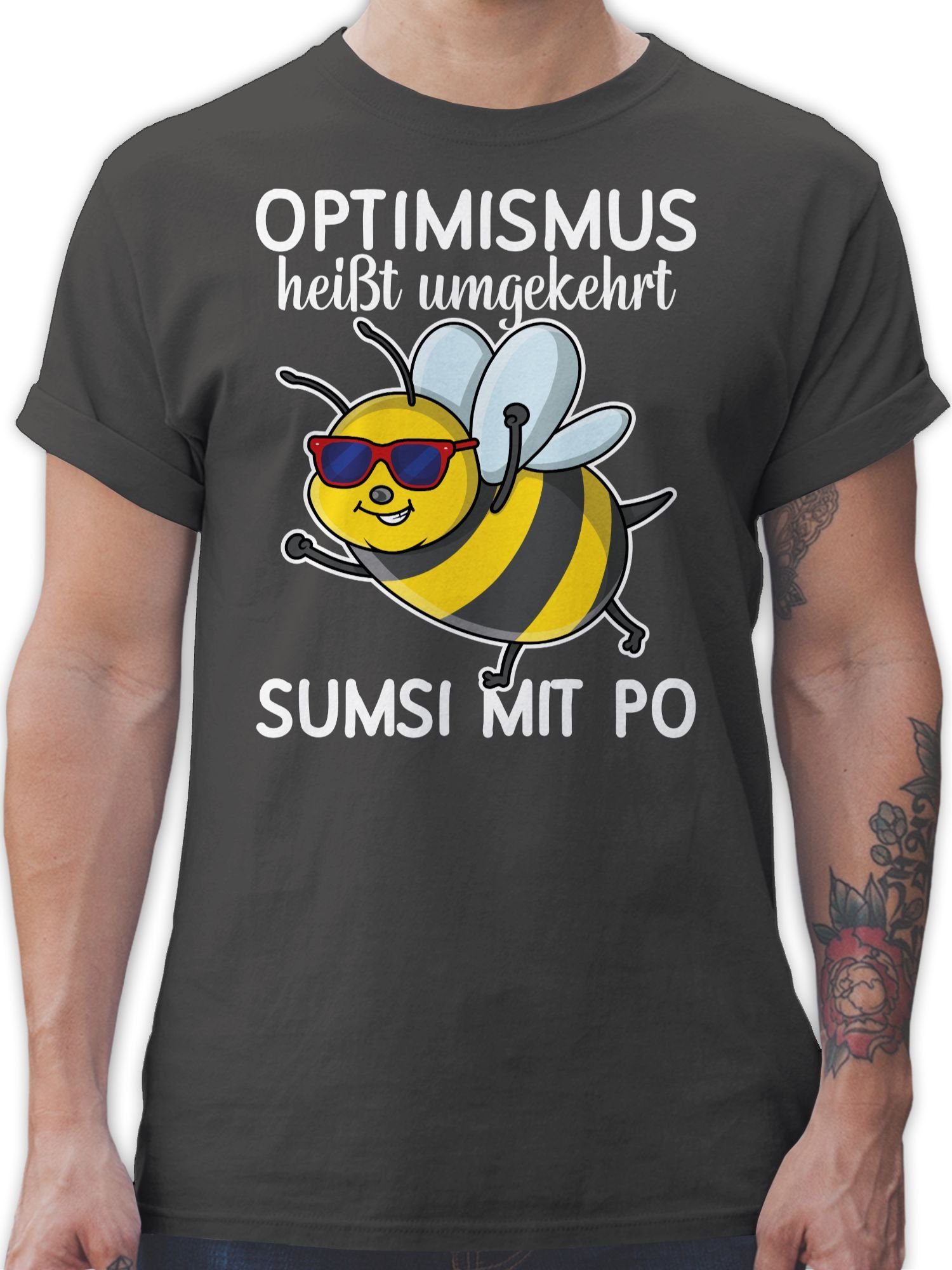 Shirtracer T-Shirt »Optimismus heißt umgekehrt Sumsi mit Po - weiß -  Sprüche Statement mit Spruch - Herren Premium T-Shirt« Spruchshirt mit  Sprüchen online kaufen | OTTO