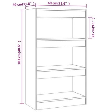 furnicato Bücherregal Bücherregal/Raumteiler Sonoma-Eiche 60x30x103 cm Holzwerkstoff