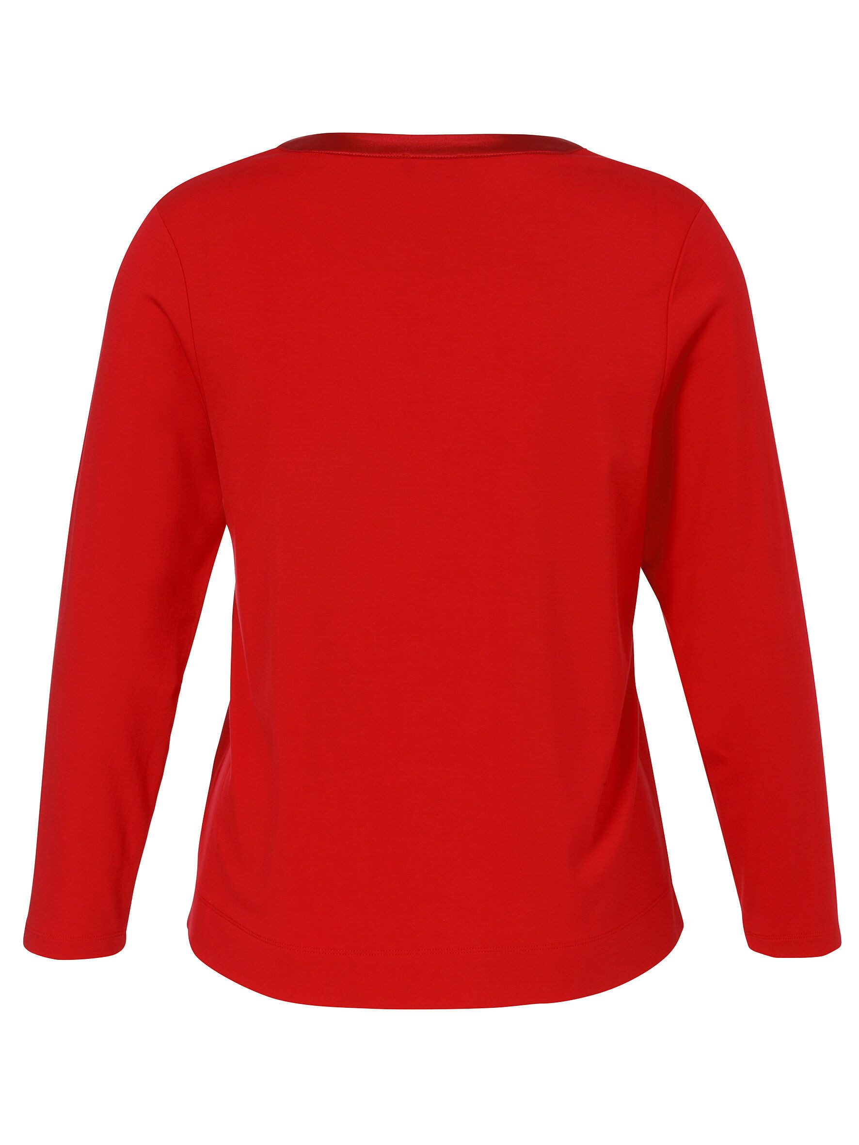 VIA APPIA DUE Langarmshirt (1-tlg) mit Satin-Ausschnitt, große Größen