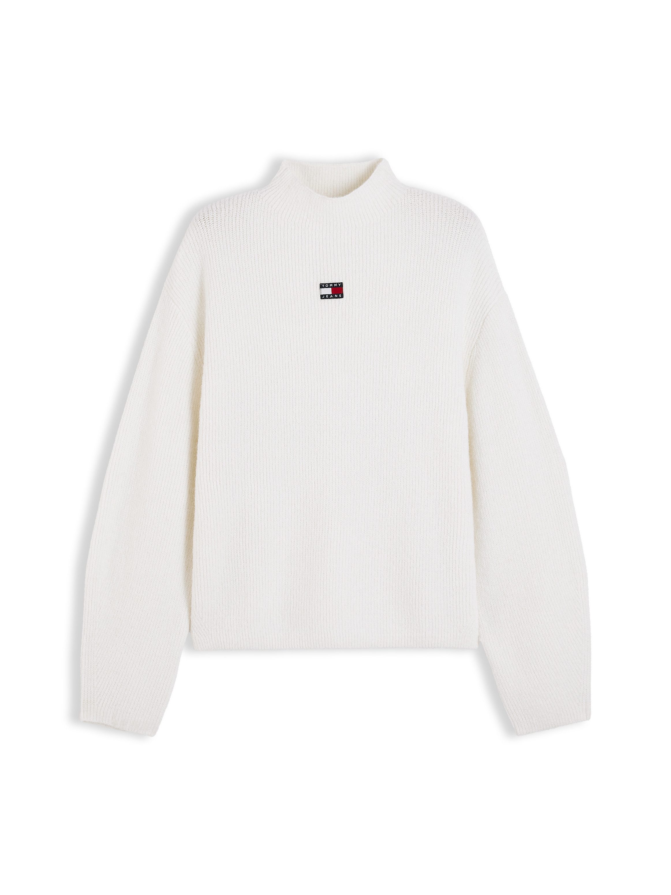 Tommy Jeans Stehkragenpullover TJW MOCKNECK BADGE SWEATER EXT Materialmix mit Alpaka – Bild 5 von 5