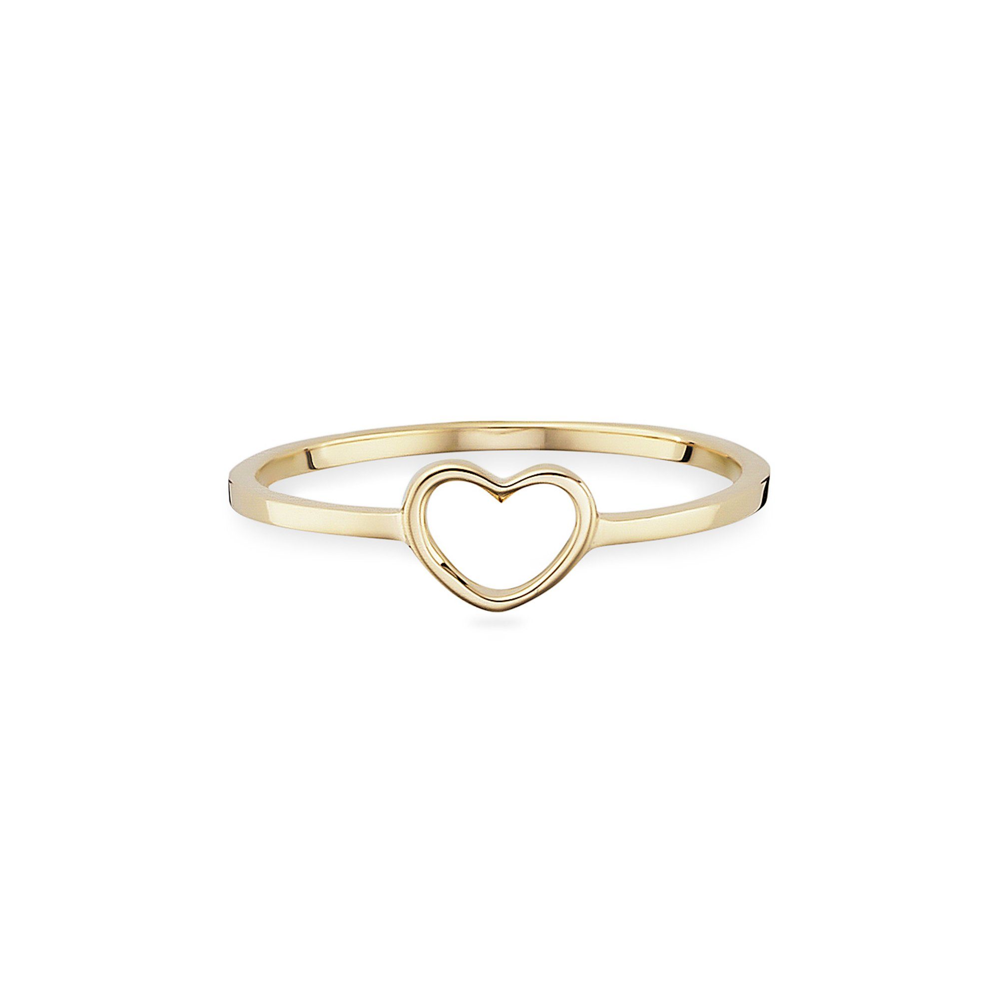 CAÏ Fingerring 925/- Sterling Silber gelb vergoldet Herz günstig online kaufen