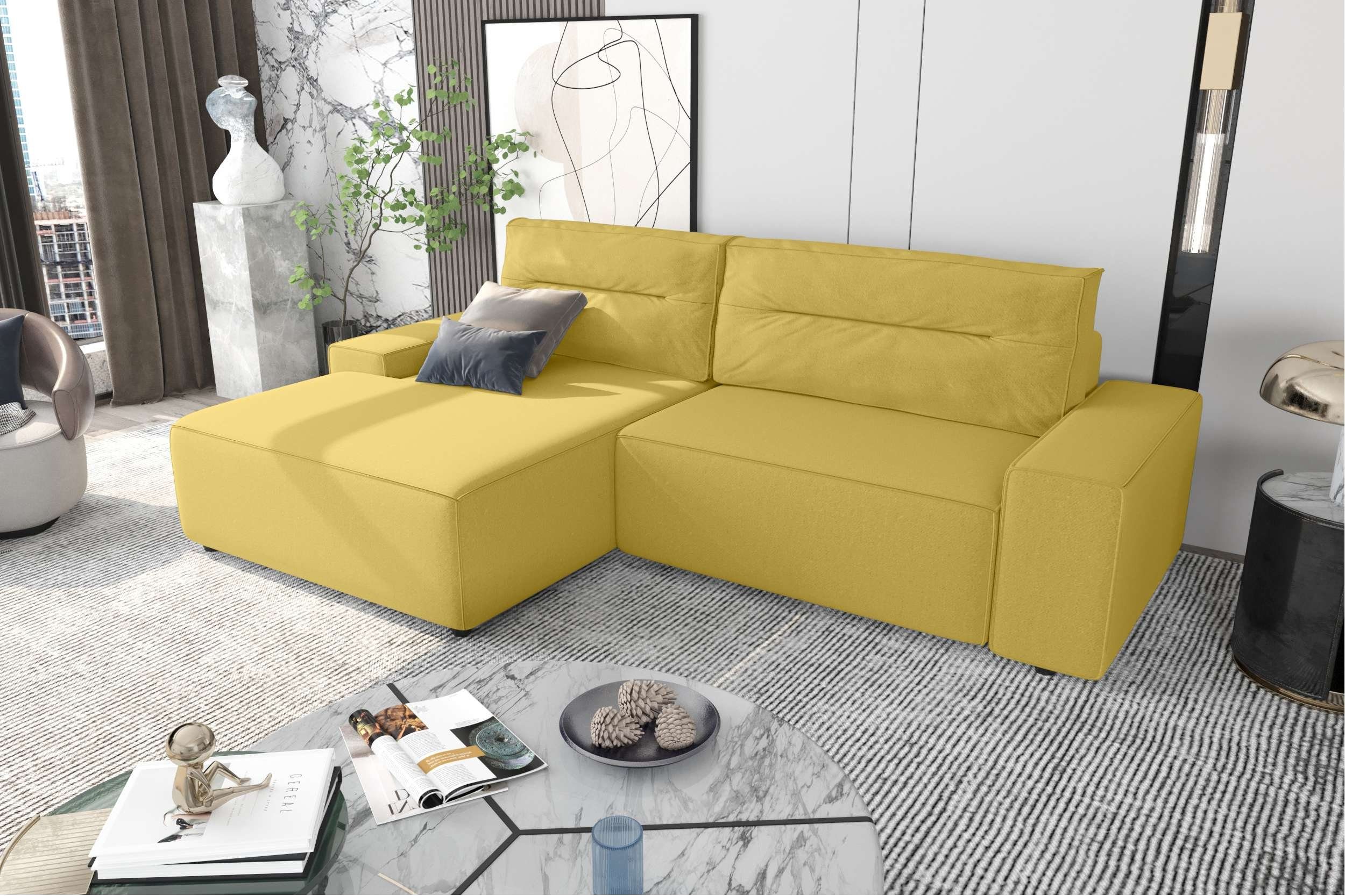 Ecksofa Emanuel, links wahlweise mane Stylefy rechts Eckcouch, Modern oder Bettfunktion bestellbar, L-Form, und Bettkasten, mit Design