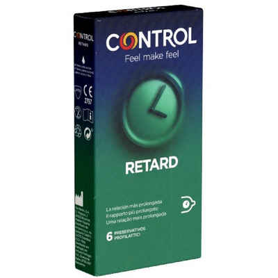 CONTROL CONDOMS Презервативи Non Stop (Retard) Packung mit, 6 St., Презервативи damit er länger durchhalten kann, Презервативи mit Benzokain für längere Liebe