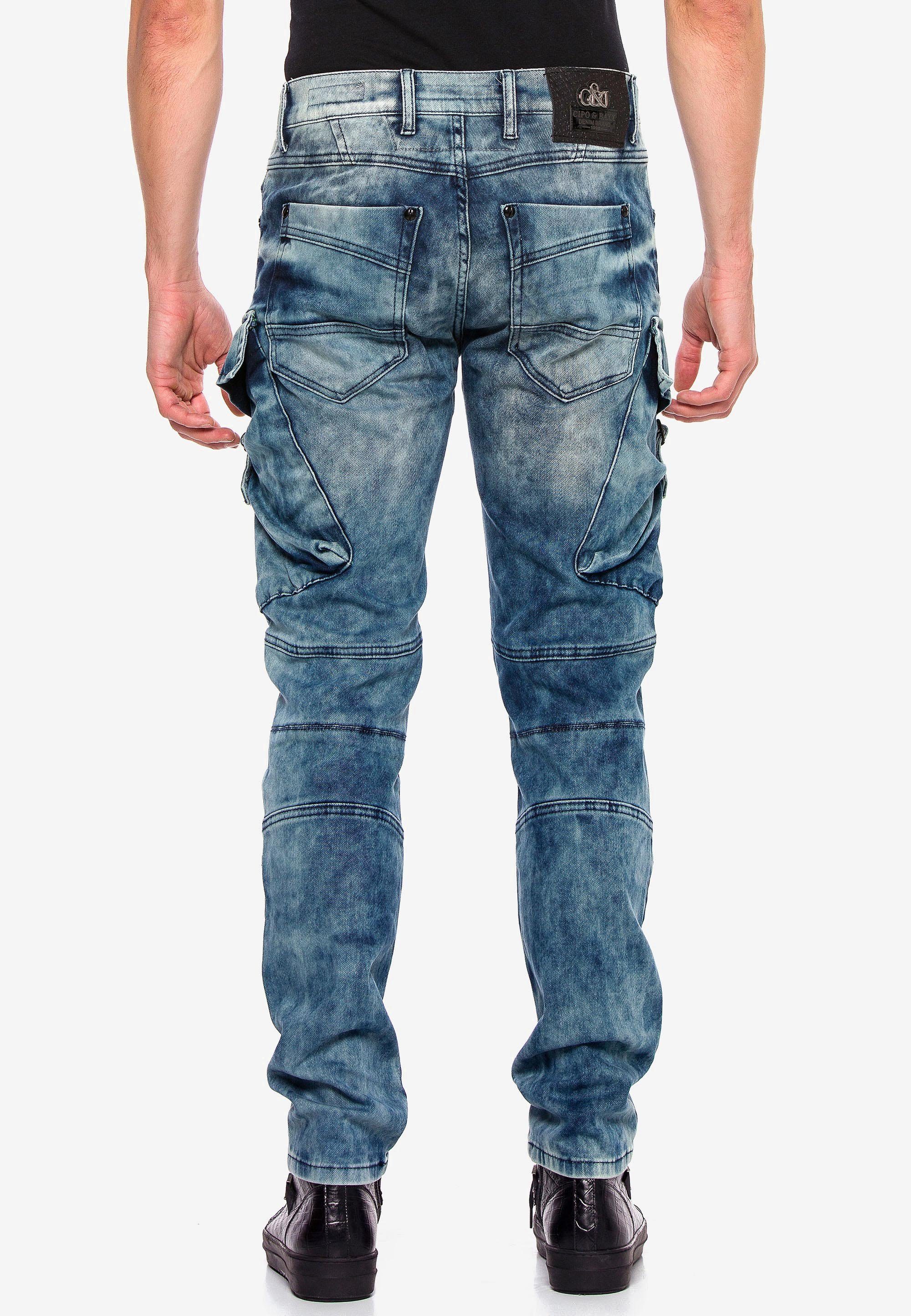 Cipo & Baxx blau mit Beintaschen Bequeme Jeans lässigen