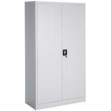 tectake Aktenschrank 2er Set Aktenschrank mit 5 Böden 180x90x40cm (2er Set, 2-St., inkl. Schlüssel) Aktenschrankschlüssel