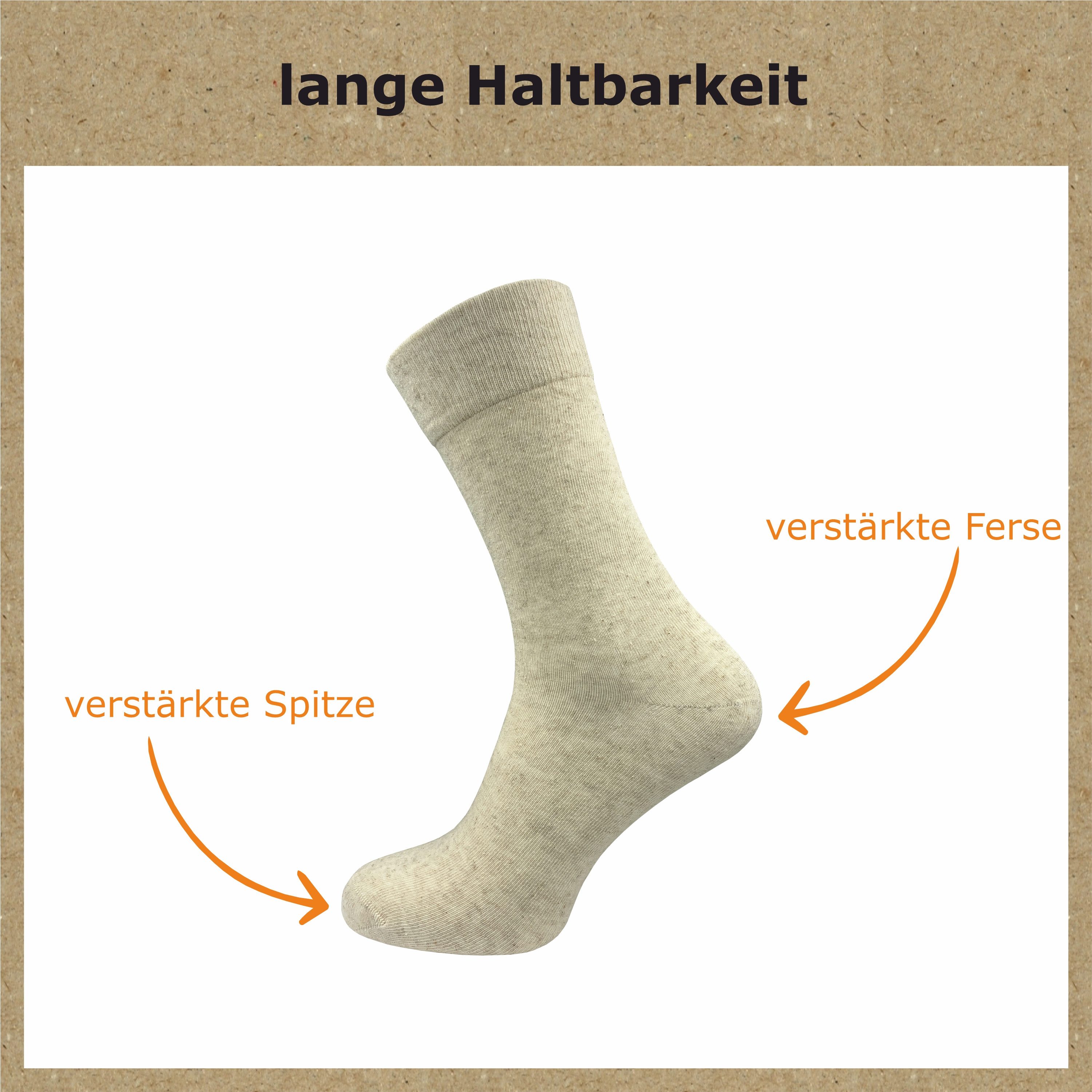 GAWILO Socken aus Leinen für Herren - ideale Socken für den Sommer (6 Paar) Hochwertige Leinensocken ohne Naht mit verstärkter Ferse & Spitze