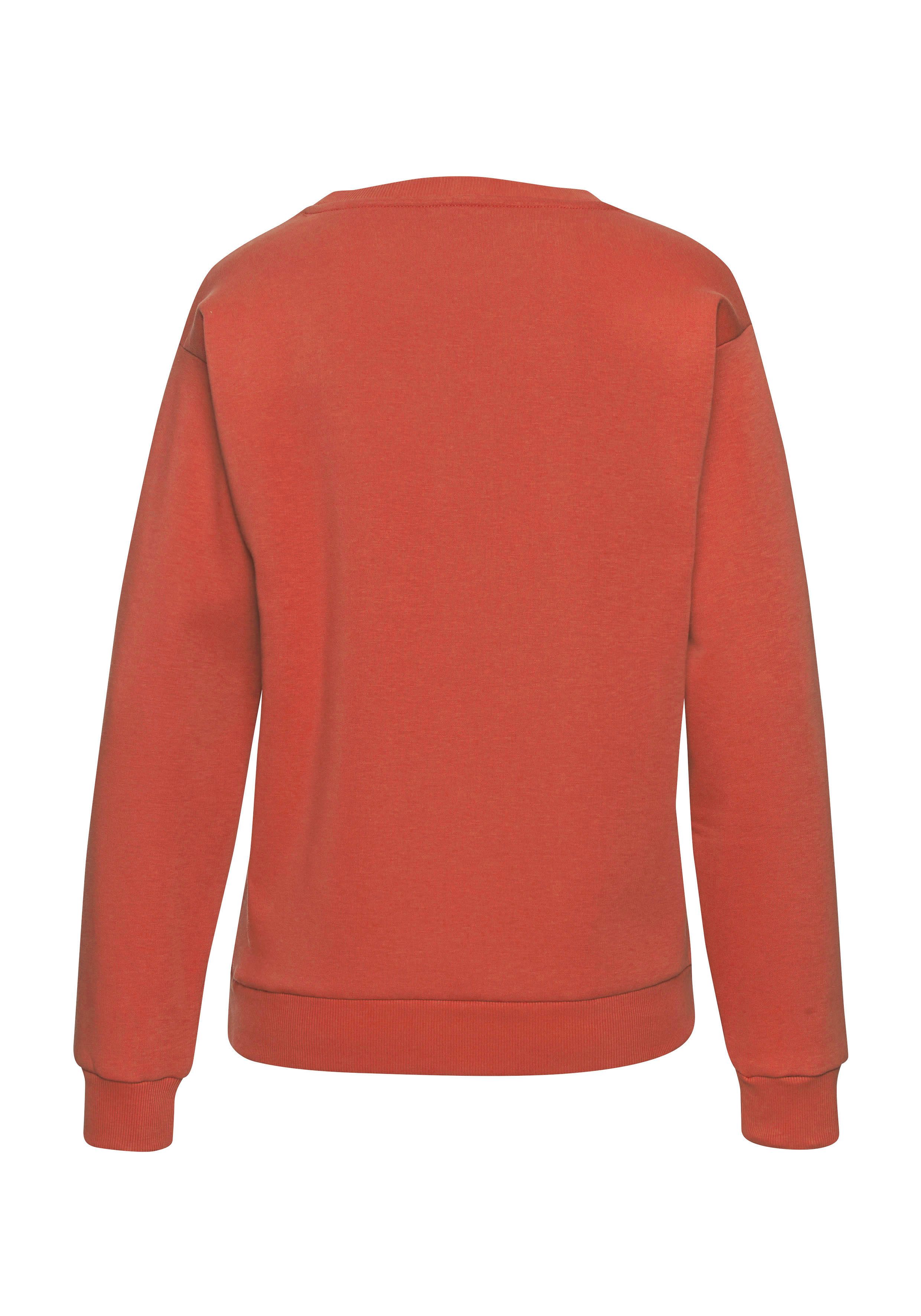LASCANA Sweatshirt mit Herz-Leo-Druck, Loungewear