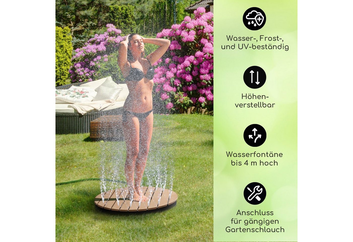 Thumbnail - blumfeldt Gartendusche Sumatra Breeze Round Gartendusche (Set, 1 St), Outdooor bodenplatte Bodendusche Fußdusche Außen o...