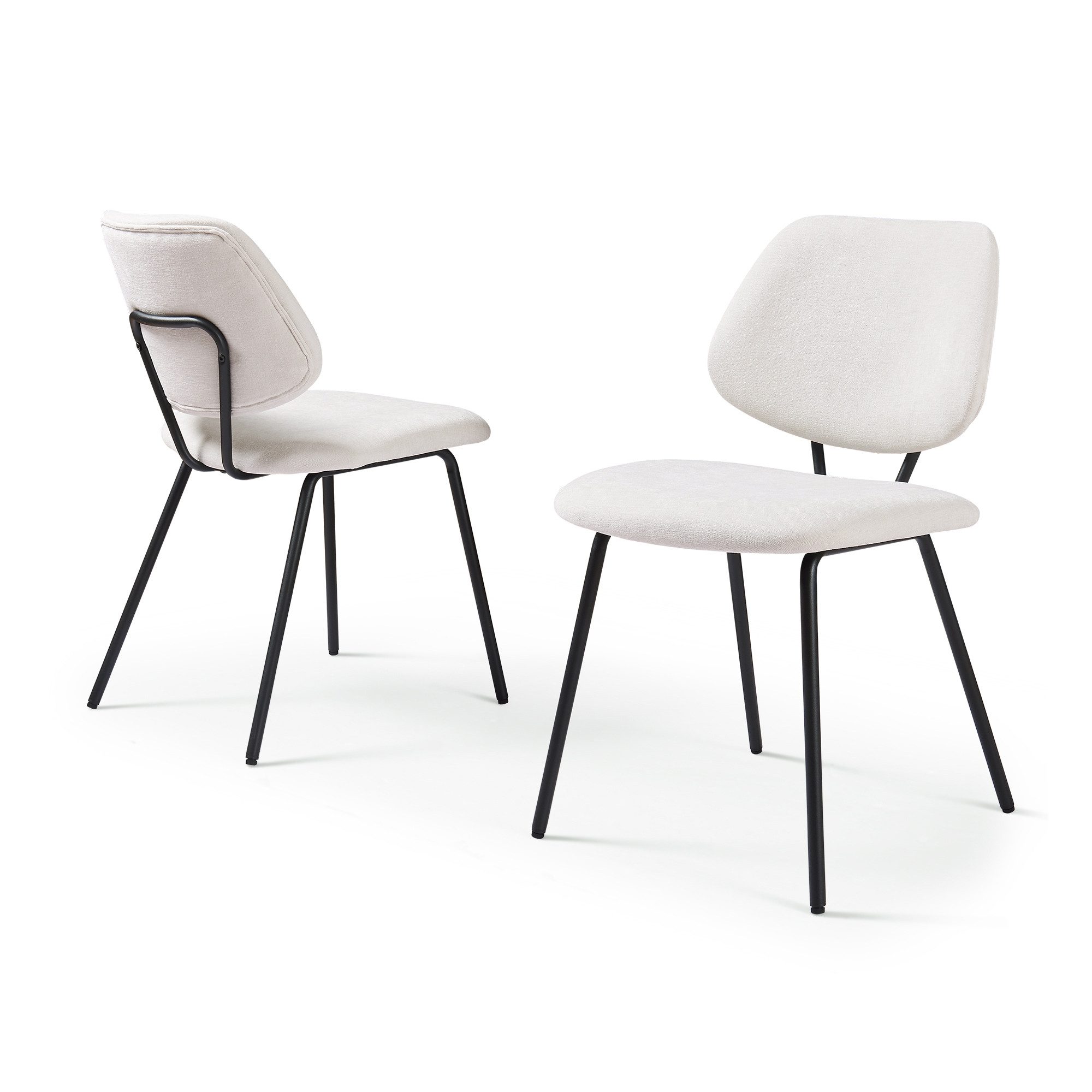 en.casa Esszimmerstuhl (Set, 2 St), »Köma« mit Metallgestell Webstoff Beige