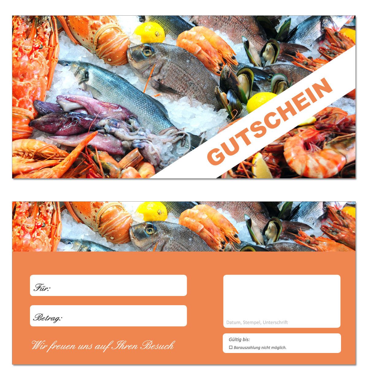 Geschenkkarte Geschenkgutscheine Fische Angeln Erholung Gastronomie Restaurant