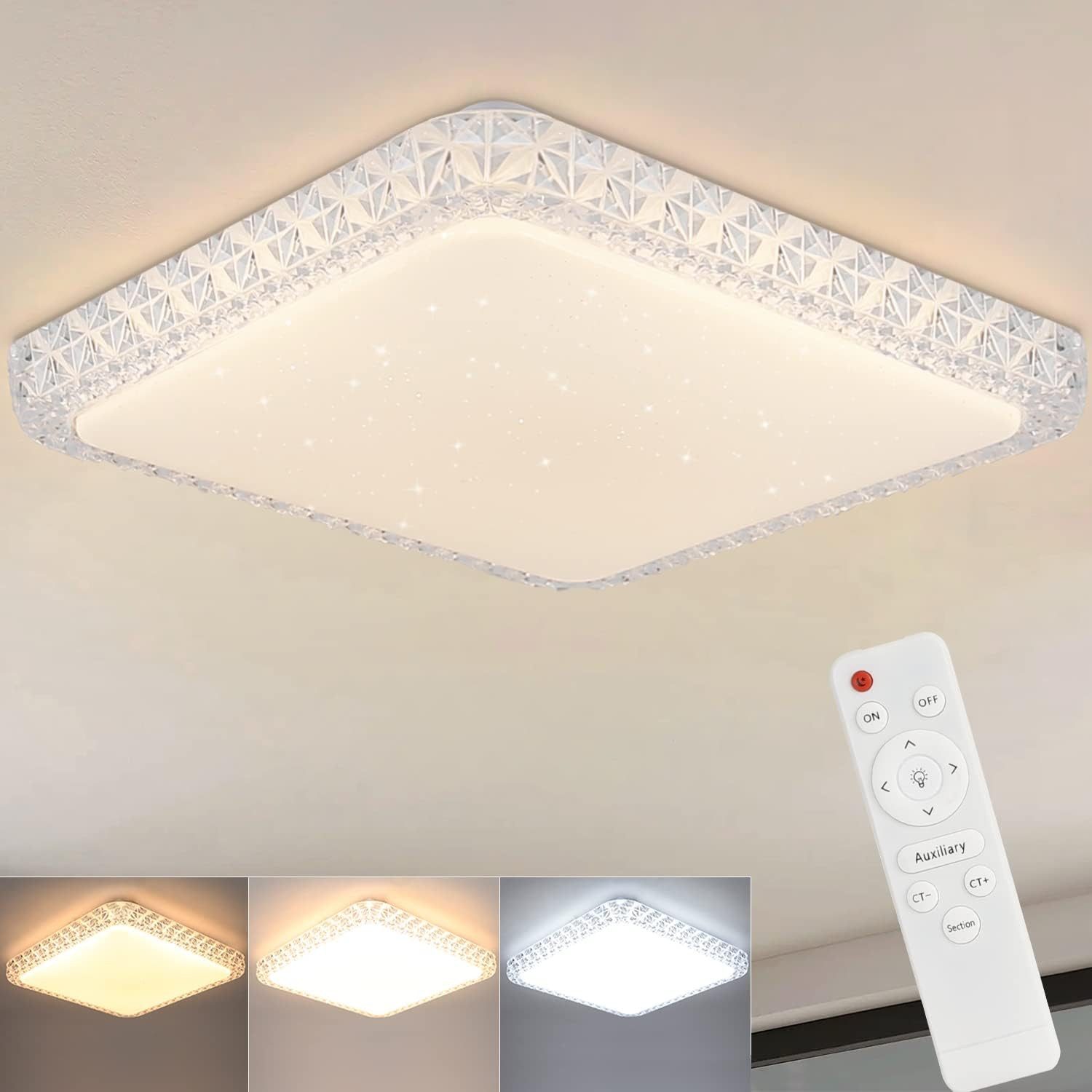 ZMH LED Deckenleuchte Sternenhimmel Dimmbar Ø30cm Modern mit Fernbedienung günstig online kaufen