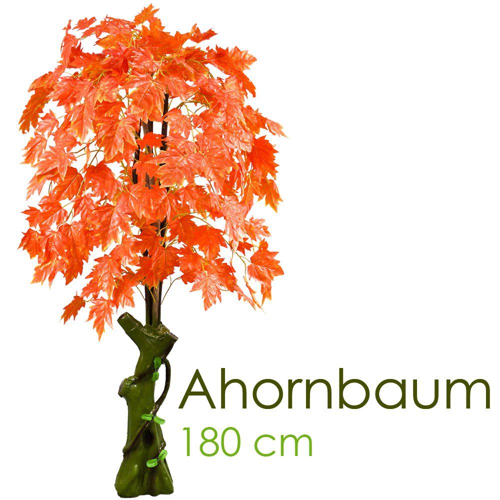 Kunstbaum Ahorn Ahornbaum Kunstbaum Künstliche Pflanze Rote Blätter 180 cm, Decovego, Höhe 180 cm | Kunstbäume