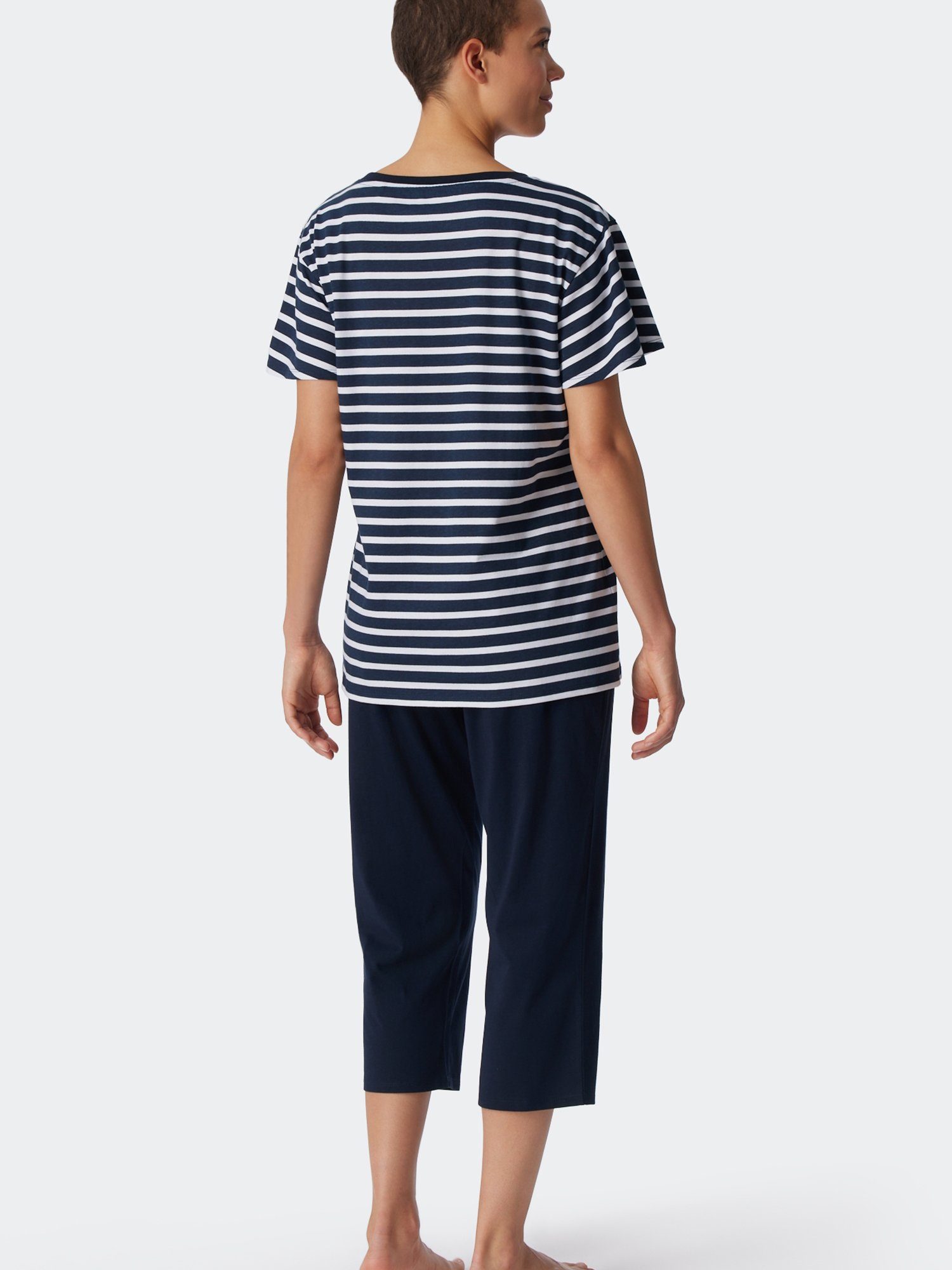 Essential Pyjama Stripes Schiesser dunkelblau