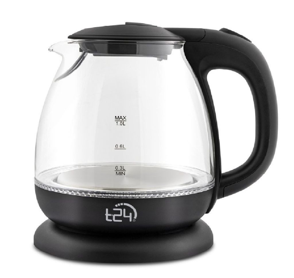 T24 Wasserkocher T24 Glas Wasserkocher 1,0 L mit LED-Beleuchtung – Elegantes Design & 3