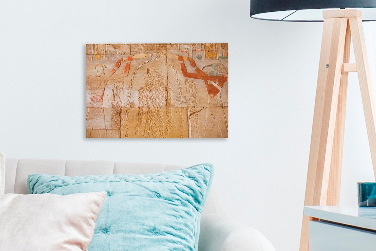 Leinwandbild Leinwandbilder, Gottes St), Wandzeichnung Thoth, 30x20 ägyptischen des Aufhängefertig, Eine Wanddeko, cm OneMillionCanvasses® Wandbild (1