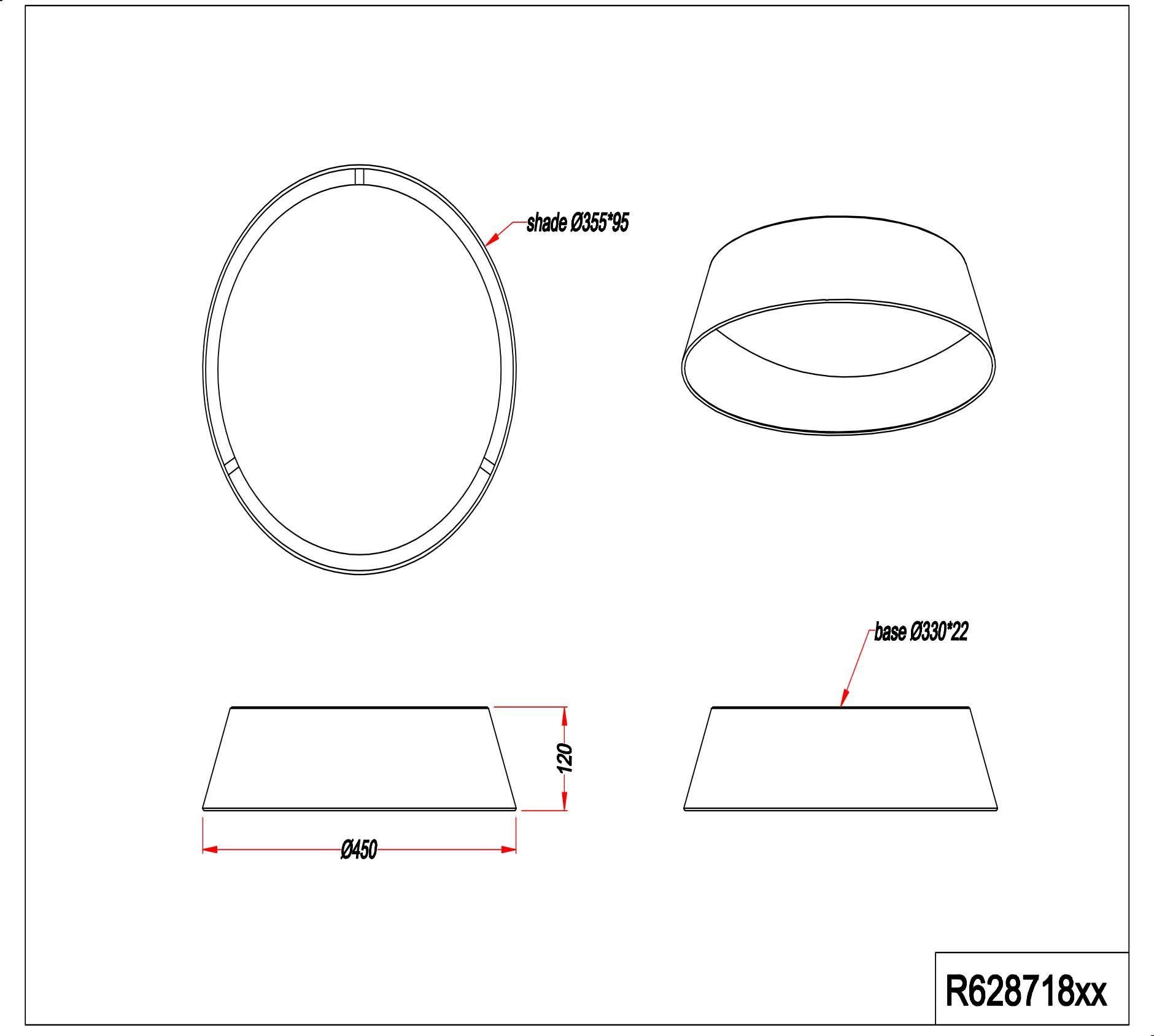 TRIO Leuchten und LED warmweiß Warmweiß, Acrylschirm, goldfarbig, 3000 Stoffschirm Ponts, Deckenleuchte Kelvin fest schwarz integriert, LED