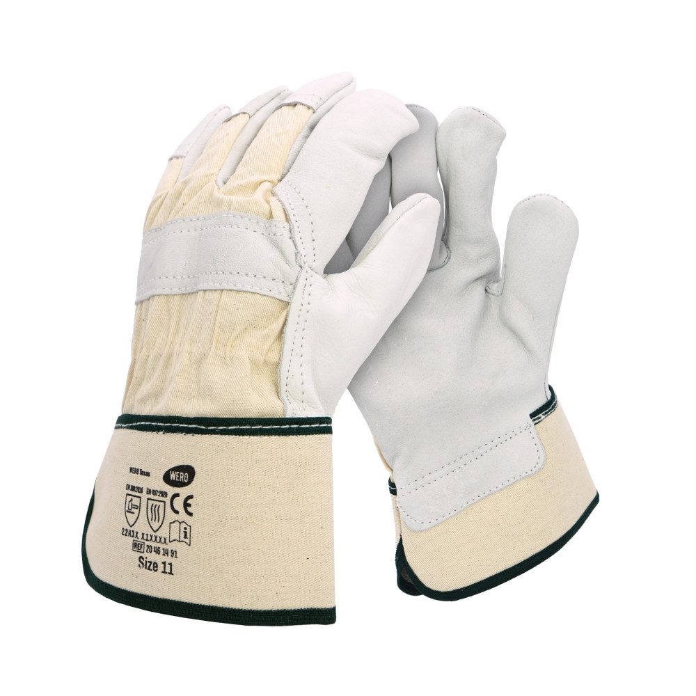 Leder-Arbeitshandschuhe Rindvollleder Handschuh Texas, 12 Paar