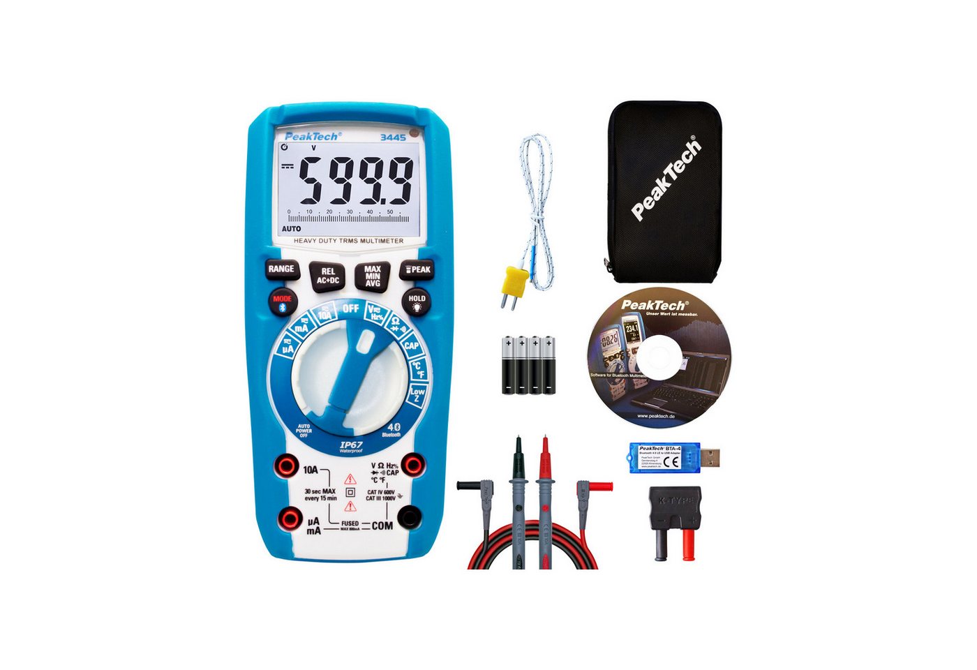 Thumbnail - PeakTech Strommessgerät PEAKTECH Multimeter, P 3445, True RMS, Bluetooth