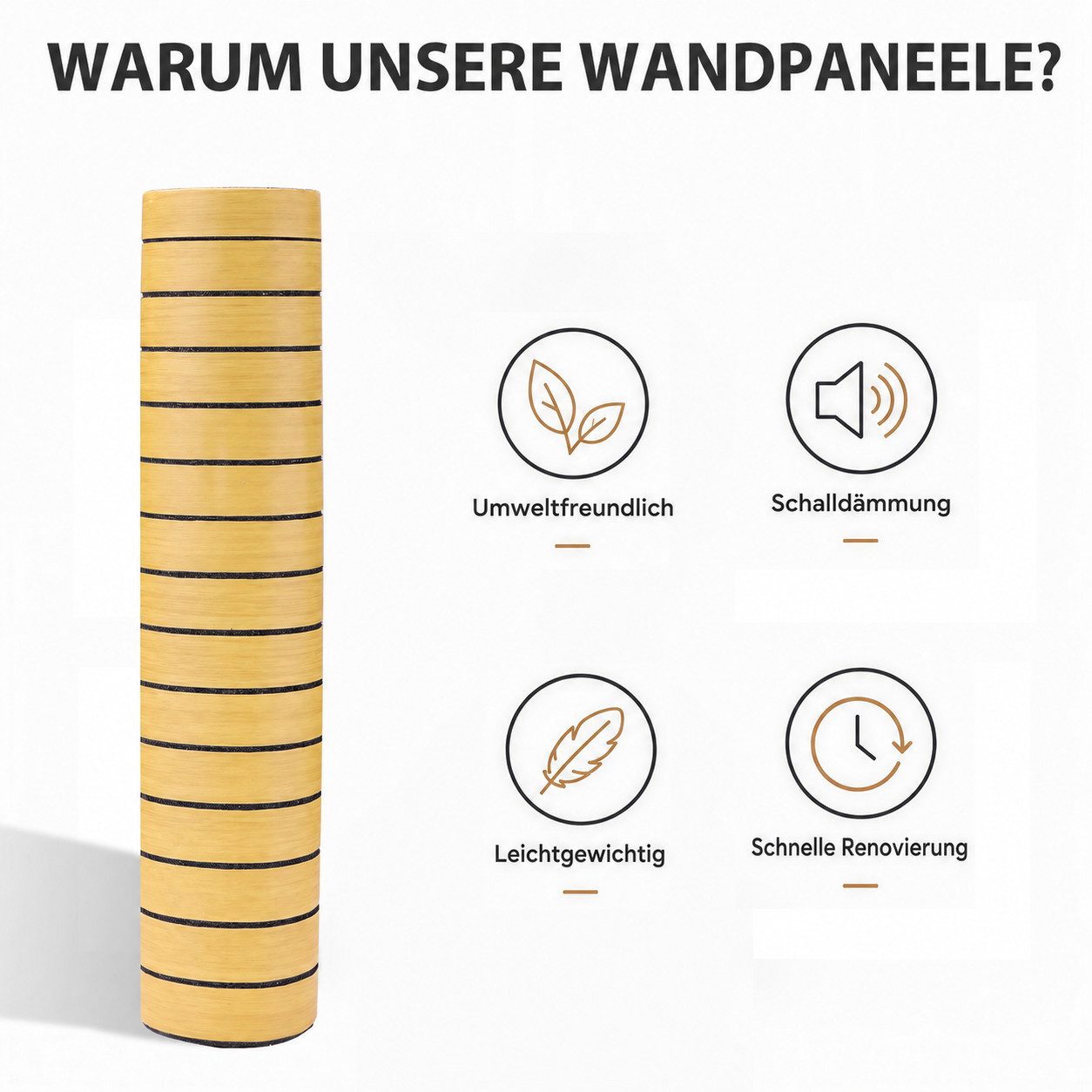 BlingBin Wandpaneel Selbstklebende 3D Wandpaneele, Lamellentapete, Holzlatten-Tapete, BxL: 60x300 cm, 1,8 qm, (3D Wandverkleidung in Rollenform, 1-tlg., wanddek – Bild 4 von 5