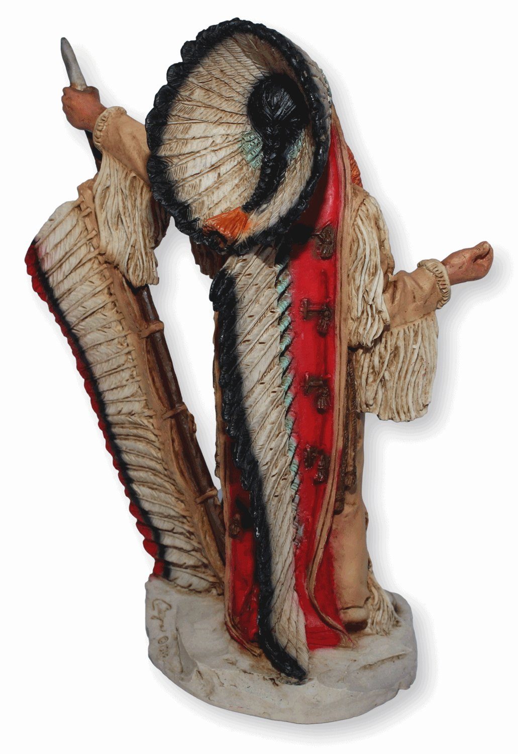 mit Native Parker cm Castagna Dekofigur H Castagna Häuptling Figur Native stehend Lanze 18 Quanah American