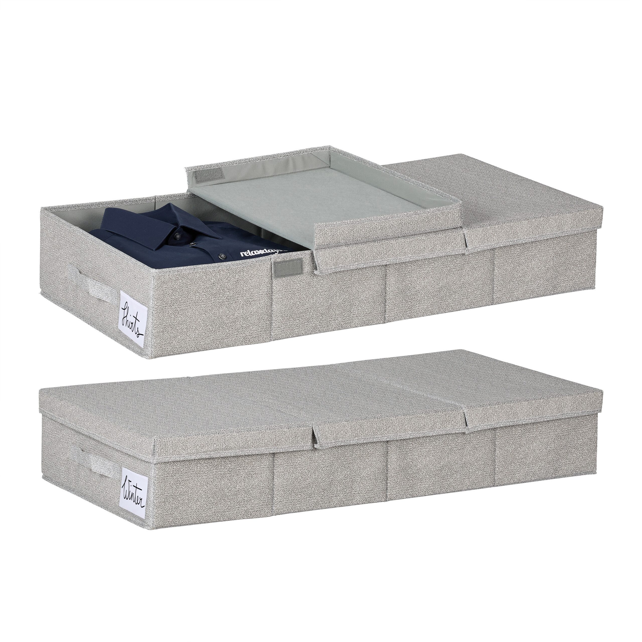 relaxdays Unterbettkommode mit Deckel 2er Set (2 St., 2er Set)