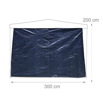 relaxdays Pavillonseitenteil Pavillon Seitenteile 3er Set, 300x200 cm, Blau