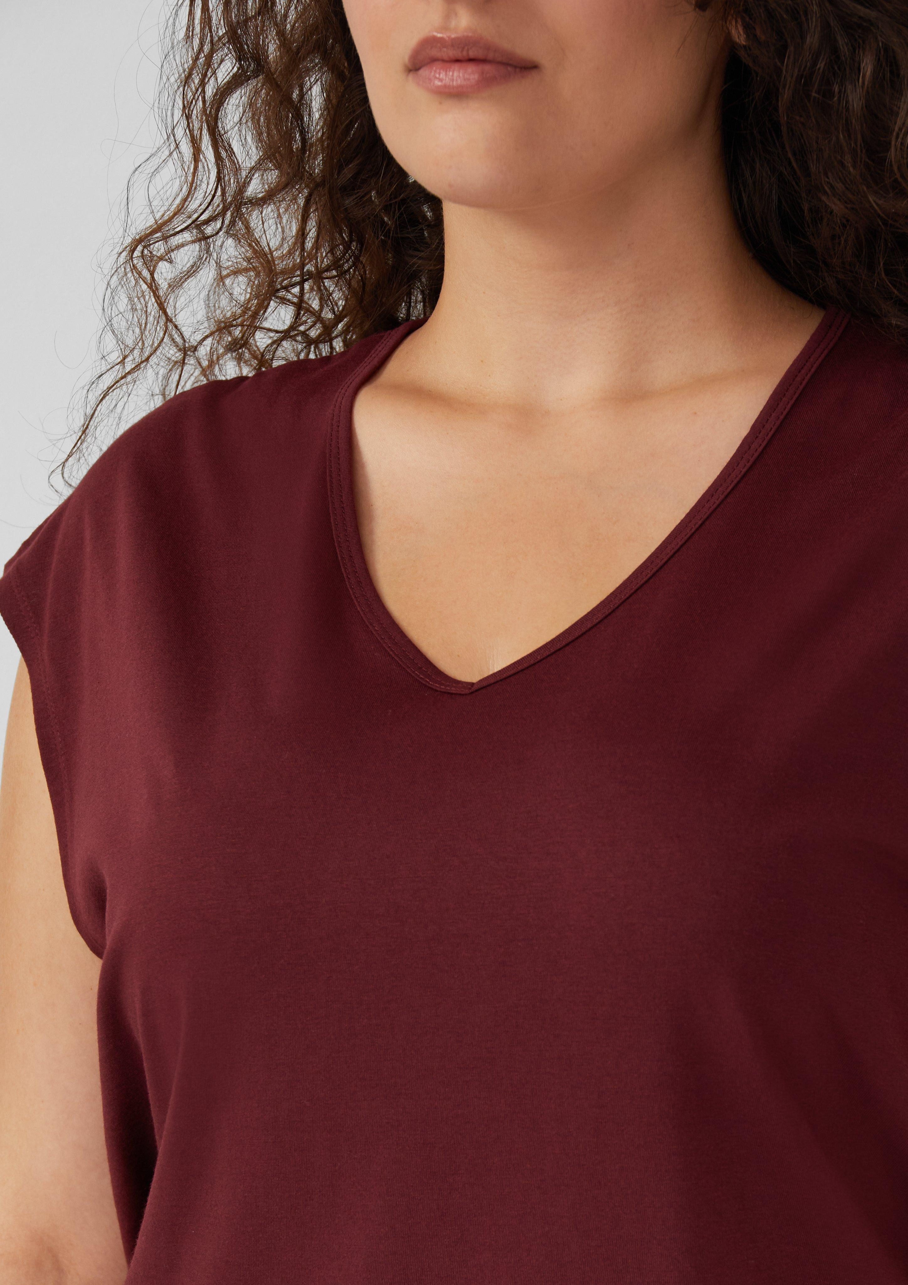 s.Oliver Kurzarmshirt T-Shirt mit V-Ausschnitt im günstig online kaufen