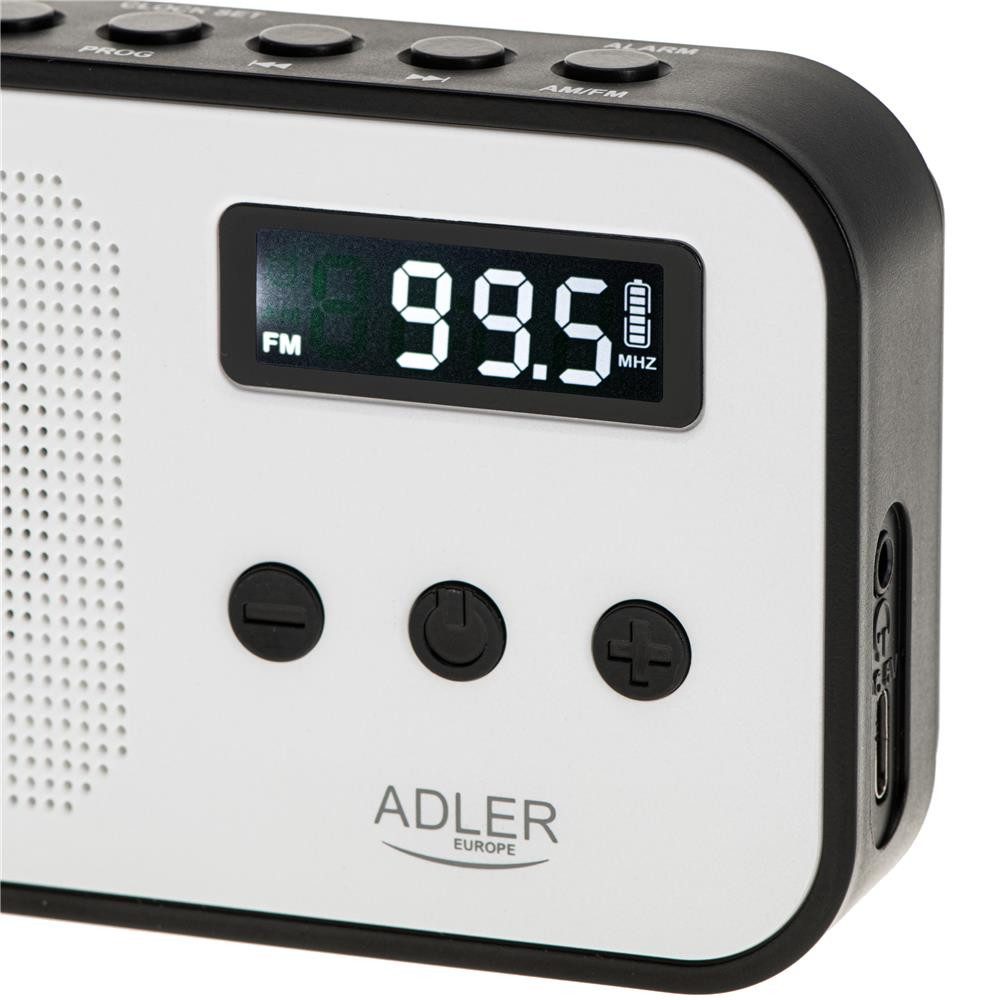 Adler AD 1907 Digitalradio (DAB) (PLL AM/FM-Digitalradio, modernes Radio, USB C, Wecker, weiß, schwarz) – Bild 4 von 5