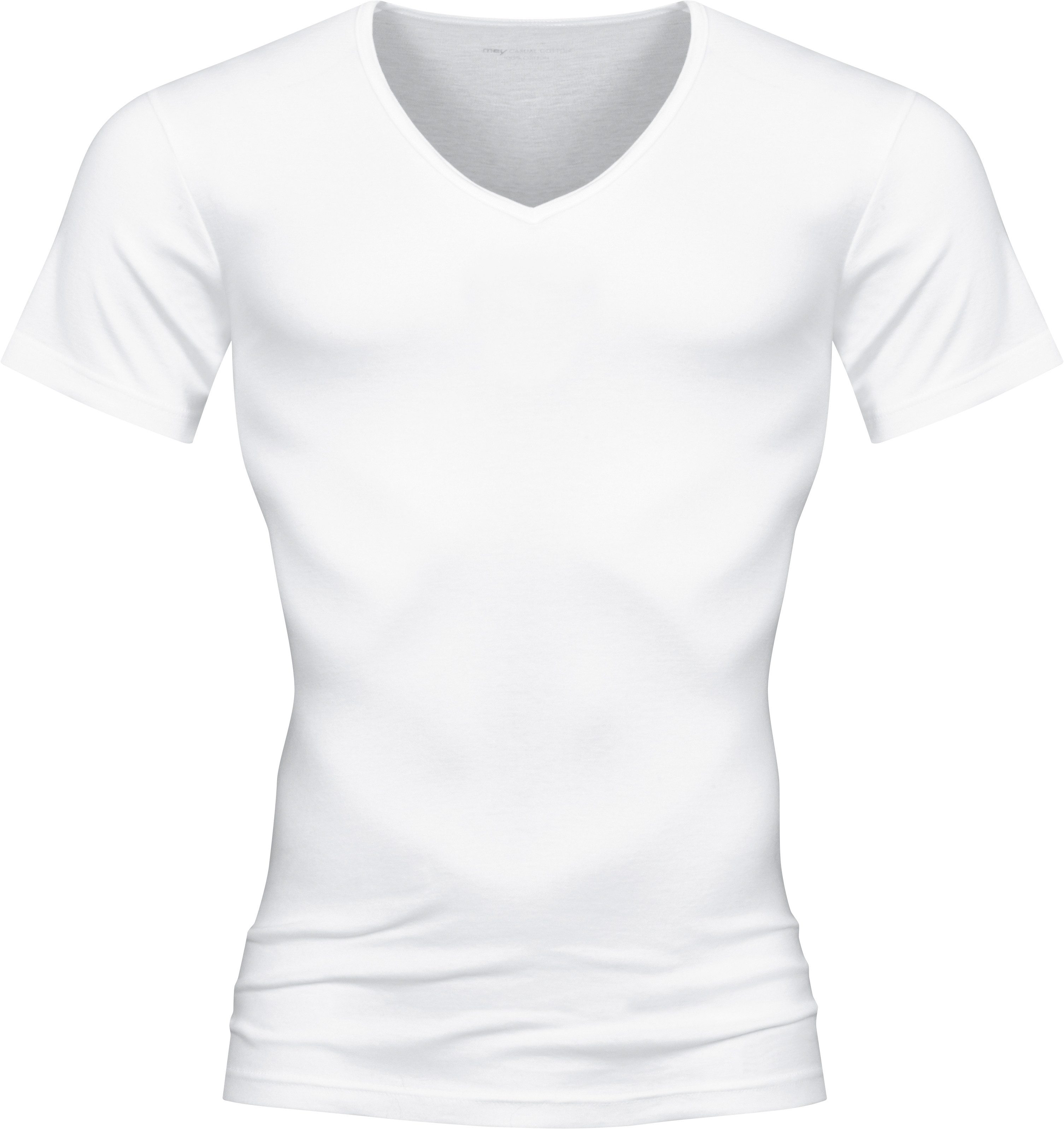 Mey V-Shirt Casual Cotton (K) Elastische Hals und Armabschlüsse
