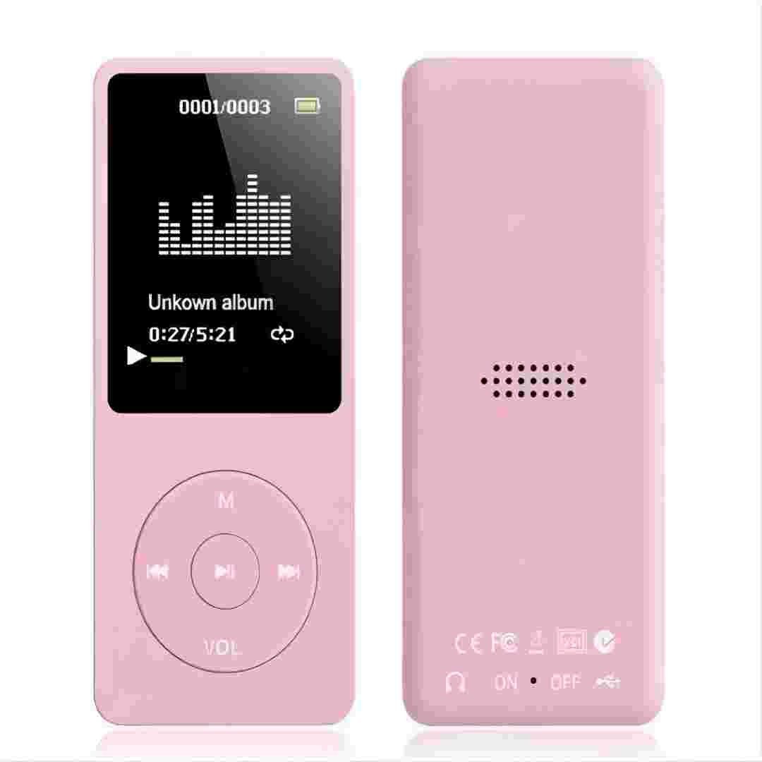 DOPWii MP4-Player 1,8 Zoll Bildschirm 32 GB-Musikplayer mit FM Radio MP3-Player Rosa