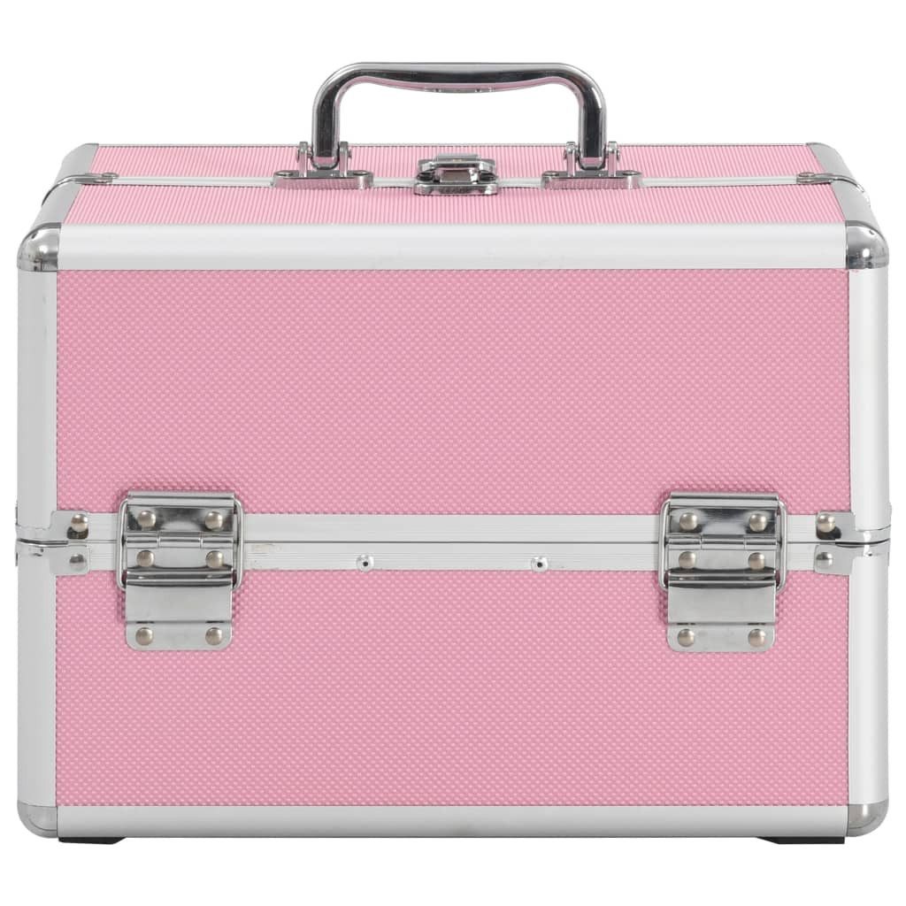 vidaXL Kosmetikkoffer, Schminkkoffer 22x30x21 cm Rosa Aluminium