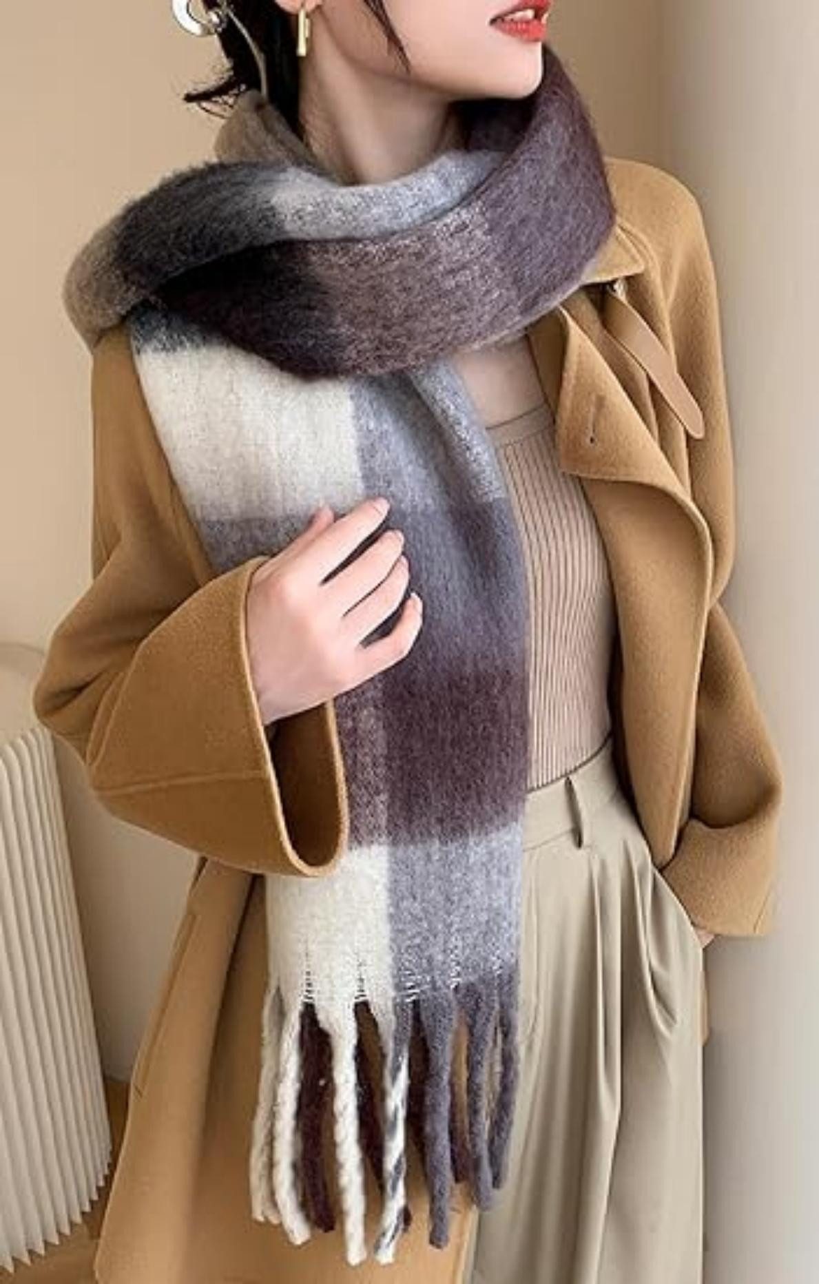 Coonoor Wollschal Damen Schal,kuschelweich Karo,Winter Schal Poncho Qualitä günstig online kaufen