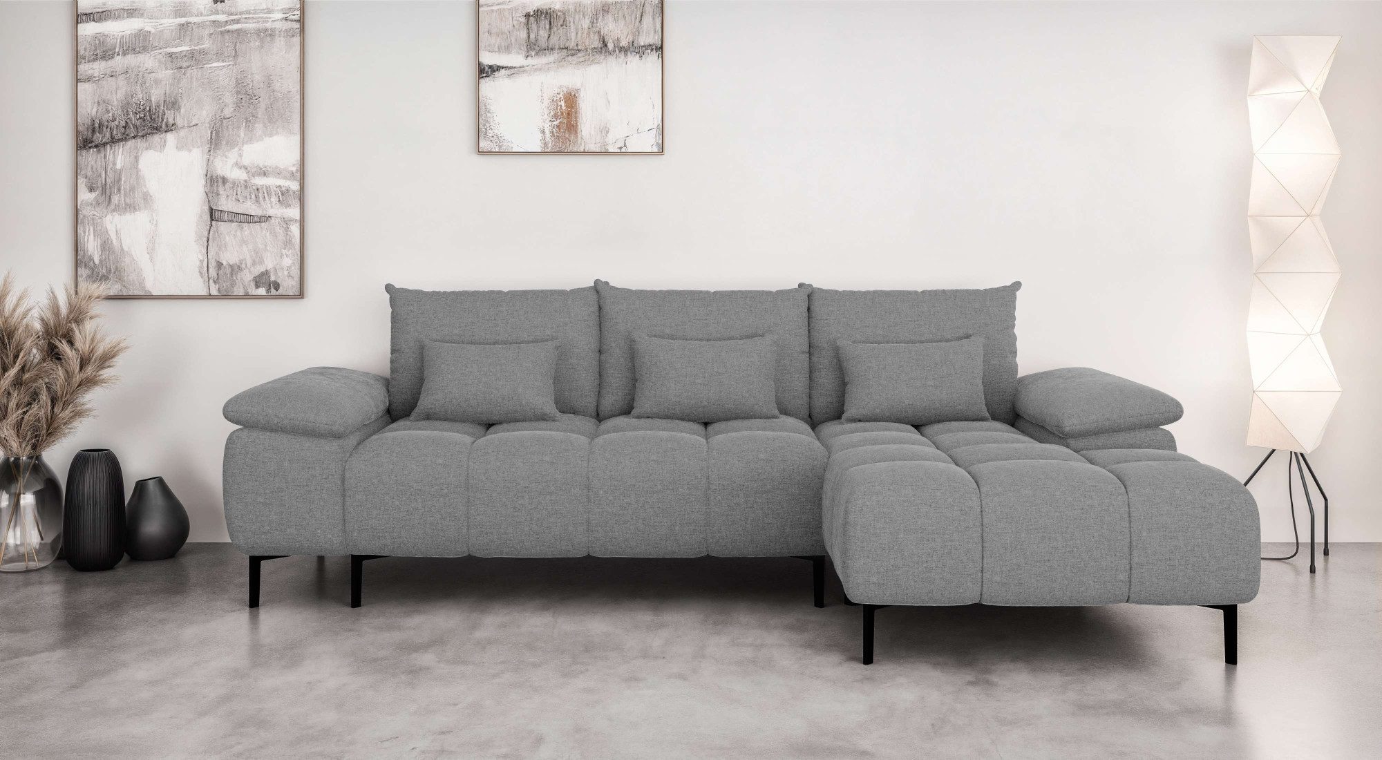 Ecksofa DROMARA Schlafsofa mit Bettkasten, Maße: B/T/H 277/141/91 cm