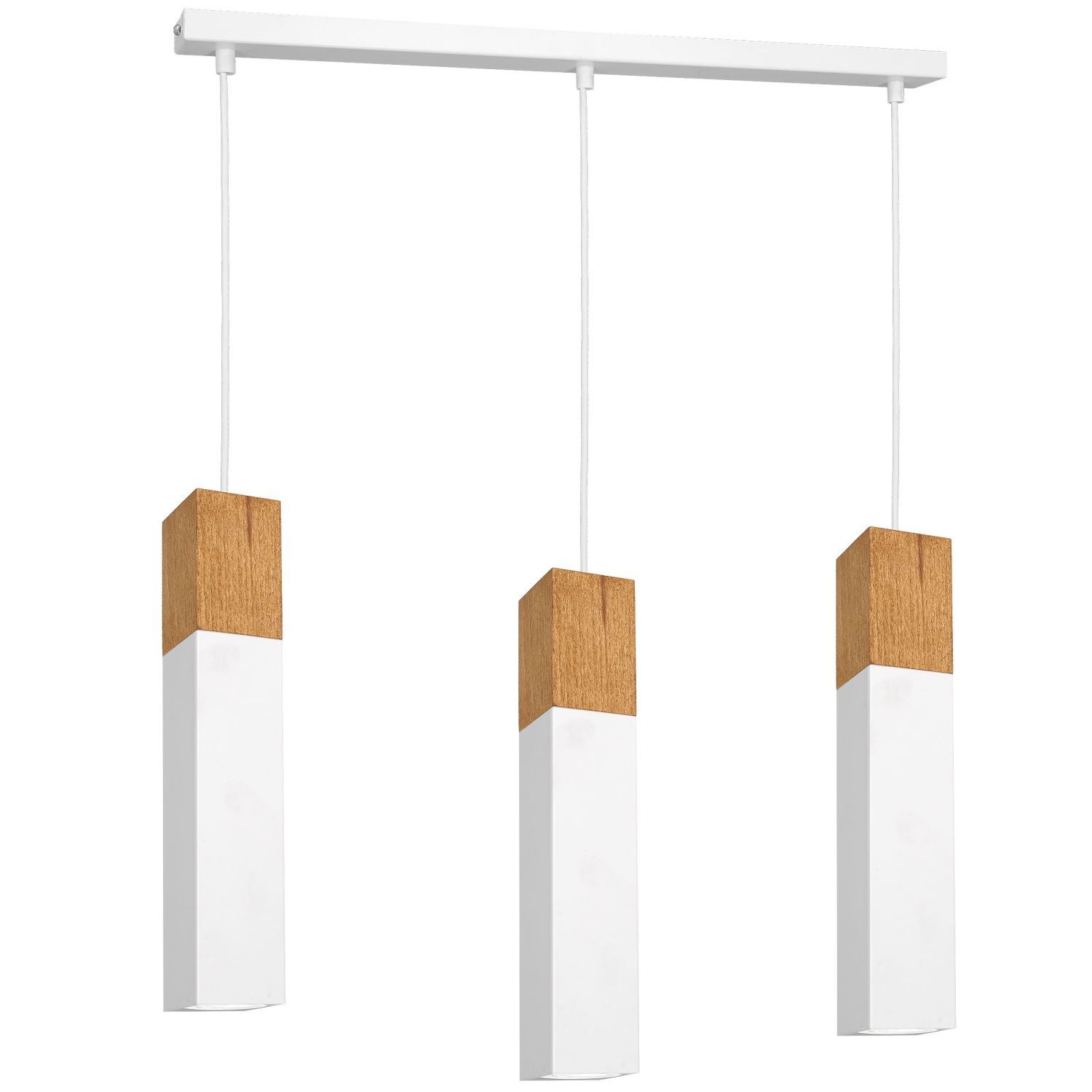 Licht-Erlebnisse Pendelleuchte ELAINE, ohne Leuchtmittel, Metall Metall GU10 H: max. 84 cm Weiß 3-flammig Skandinavisch
