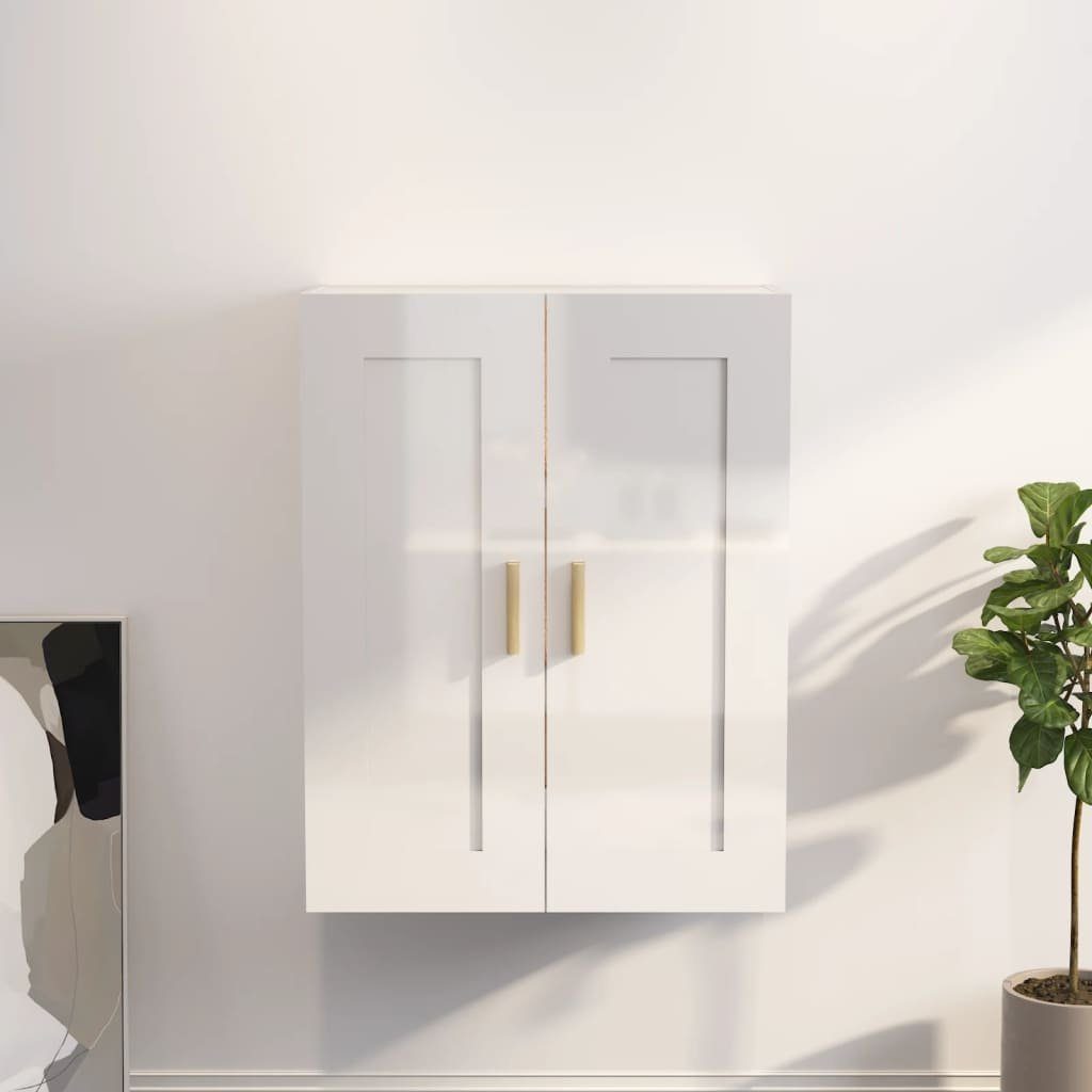 cm Wandregal Hochglanz-Weiß 69,5x32,5x90 Wandschrank furnicato Holzwerkstoff