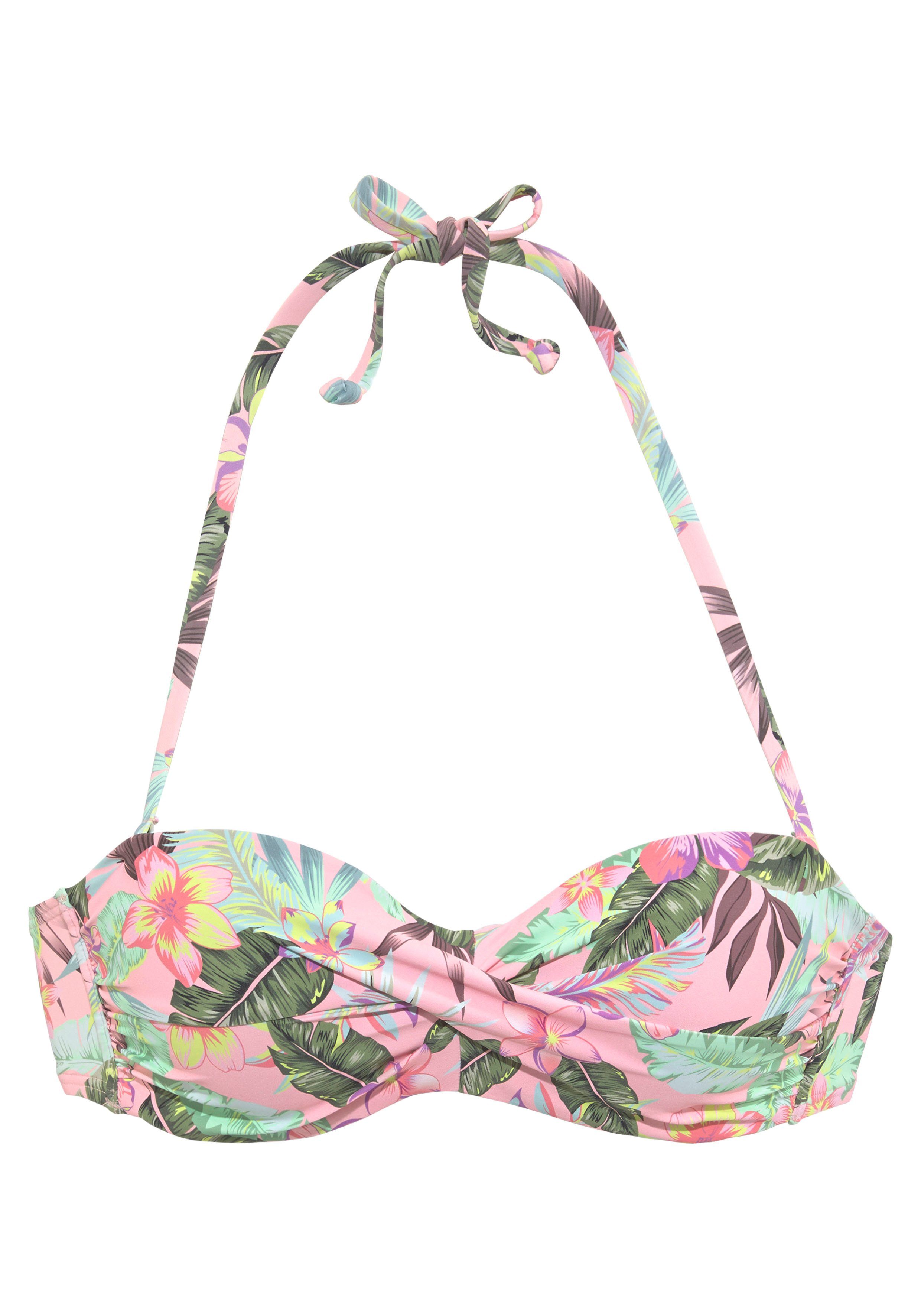 s.Oliver Bügel-Bandeau-Bikini-Top Azalea, im tropischen Druck günstig online kaufen