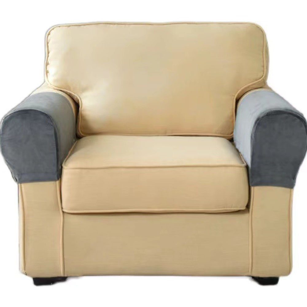 Sesselhusse Armlehnenbezug Sesselbezug FELIXLEO Grau Couch Elastische Stück, 2