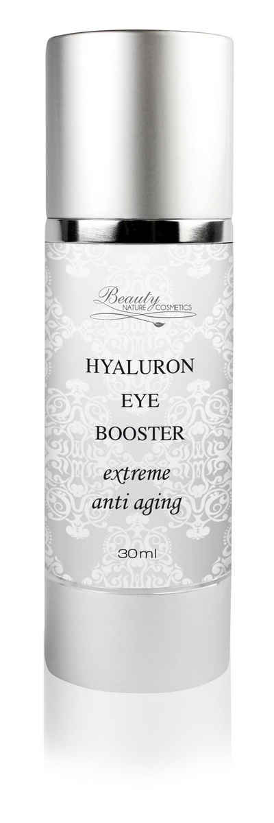 Beauty Nature Cosmetics Augenserum Hyaluron Eye Booster, Anti aging, Antifalten, Hochdosierte Faltenwirkung, Reinste Inhaltsstoffe, Hyaluron Power