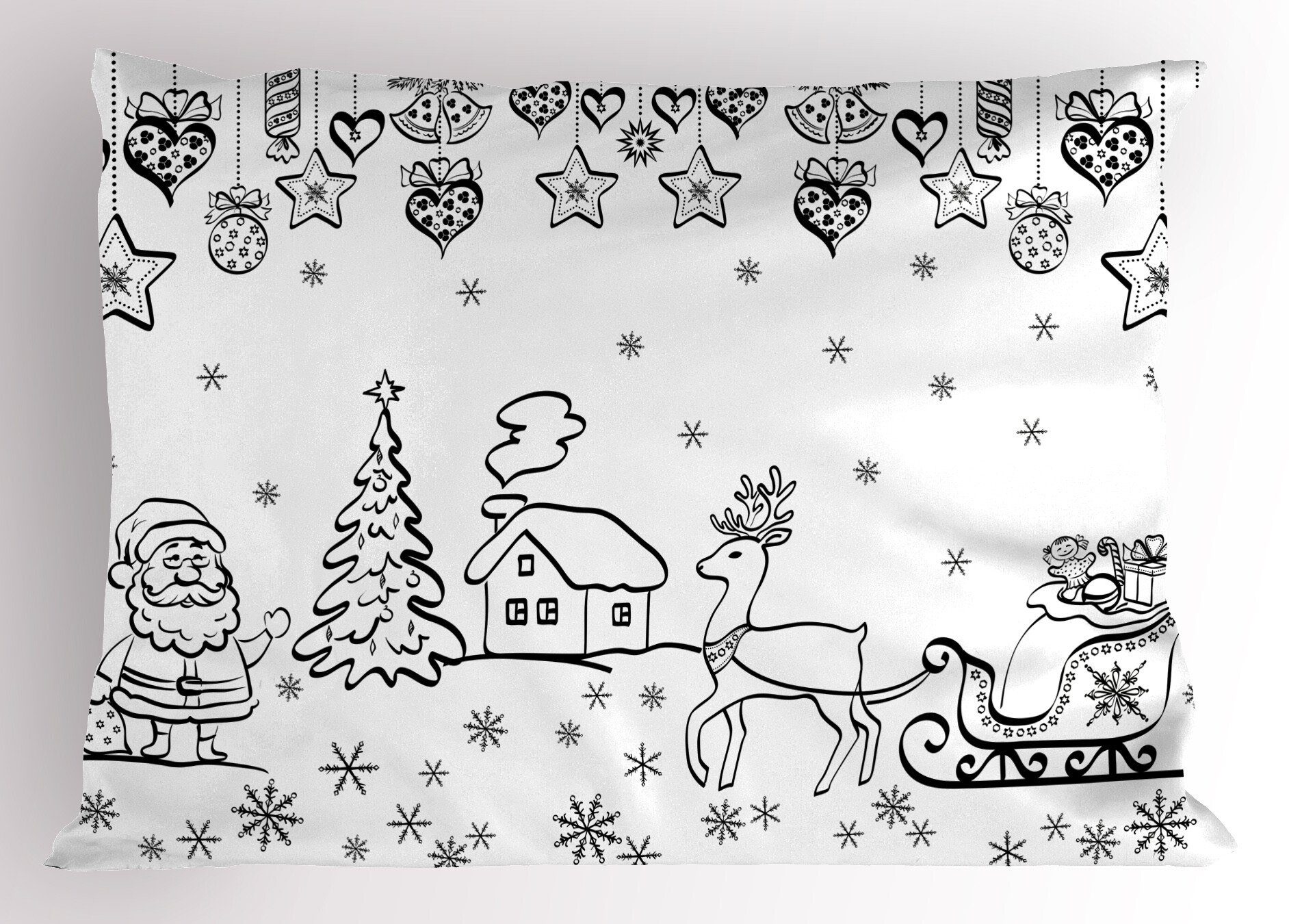 Kissenbezüge Dekorativer Standard King Size Gedruckter Kissenbezug, Abakuhaus (1 Stück), Weihnachten Baum Rentier Weihnachts