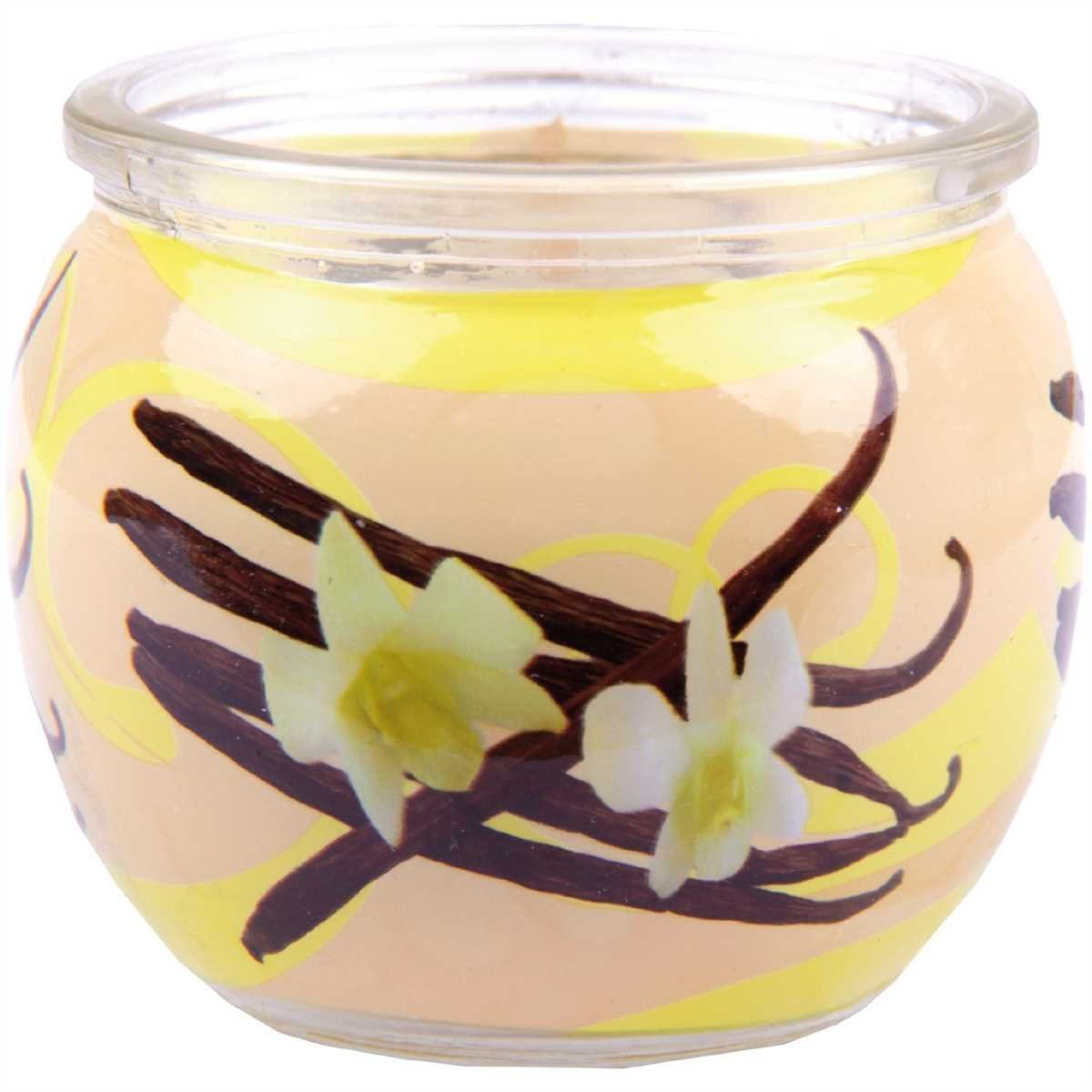 HS Candle Duftkerze im Glas (1-tlg), Vanille, Duftnote warm & süß, Ø7x6cm, bis zu 22h Brenndauer – Bild 2 von 3