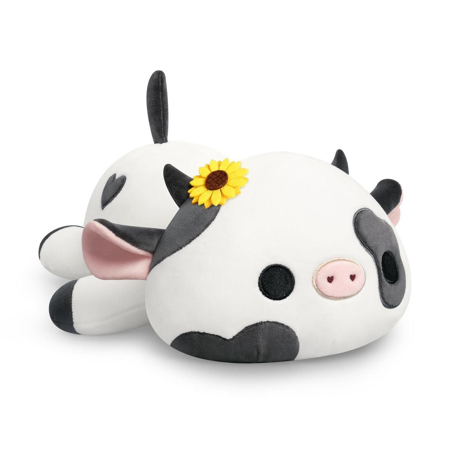 LuxusKollektion Kuscheltier Plüschtier Kuh Kuscheltier Plüsch Kissen Kinder 3 Jahre Schwarz 23cm