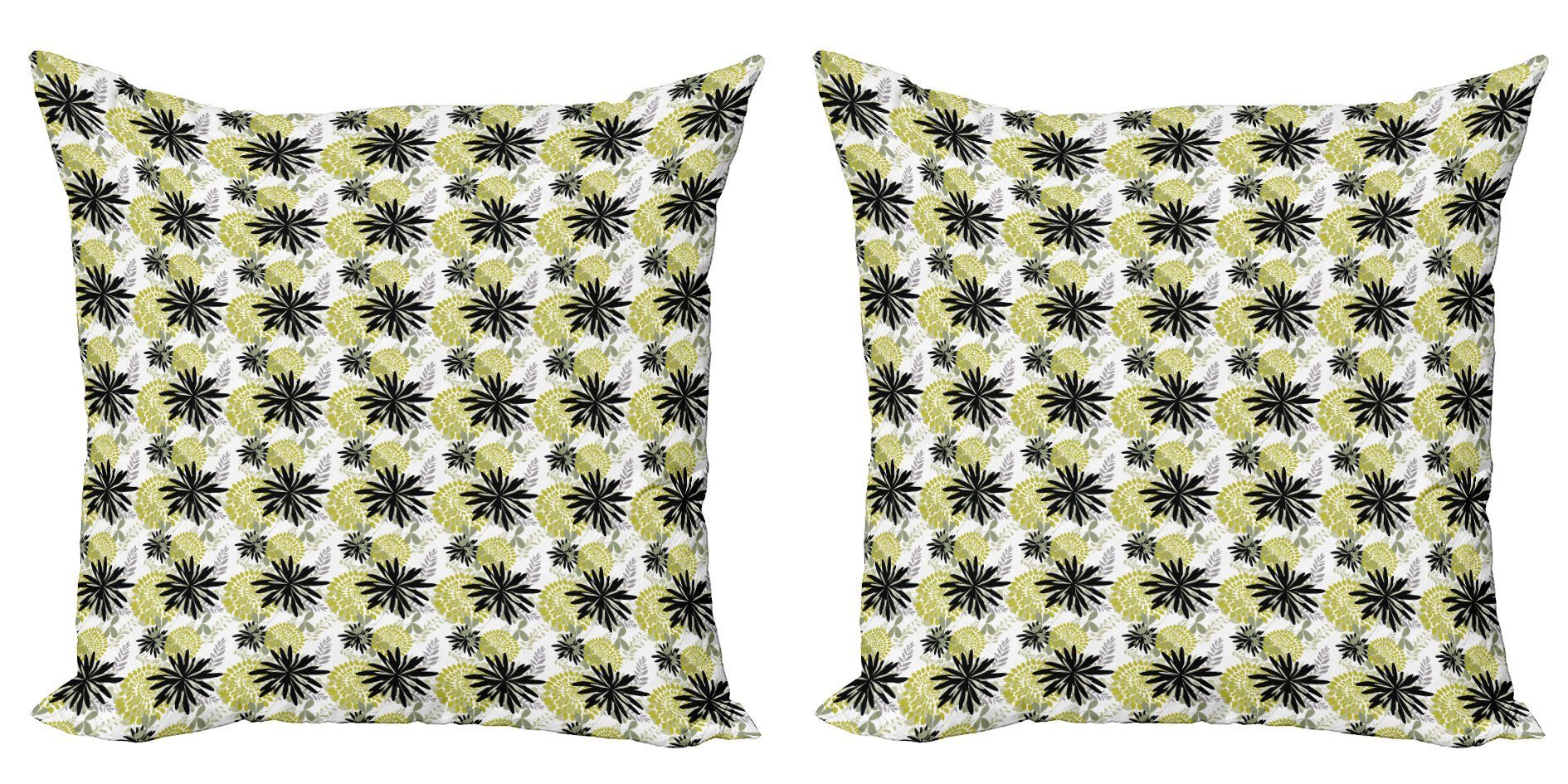 Kissenbezüge Modern Accent Doppelseitiger Digitaldruck, Blumen-Kunst Modern (2 Blühendes Abakuhaus Stück)