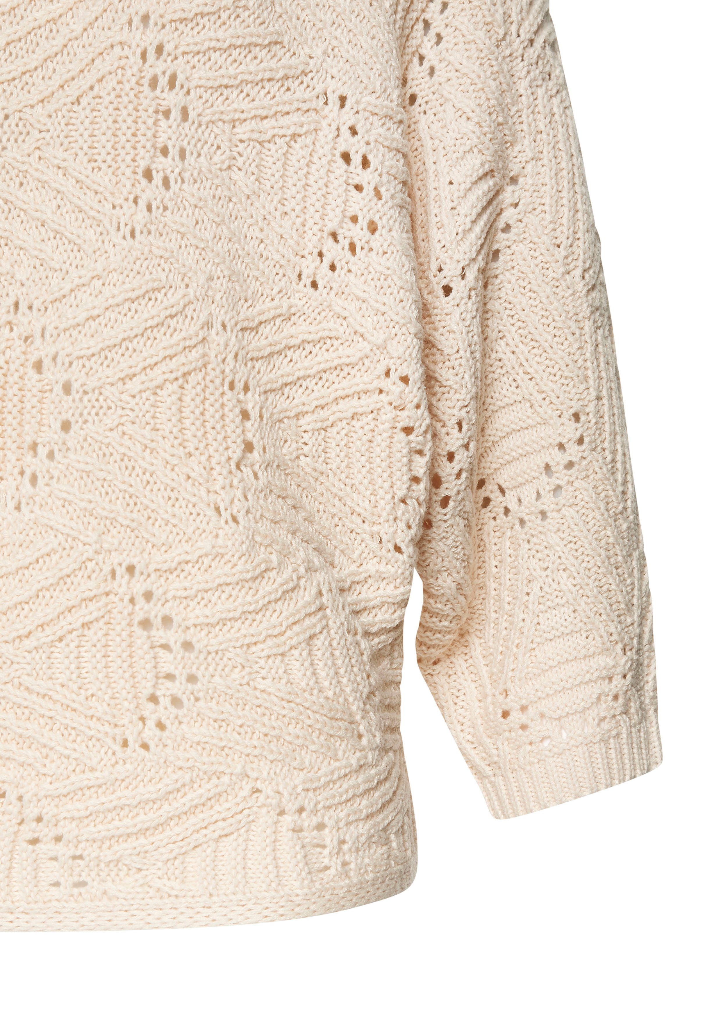 LASCANA Fledermauspullover mit aufwendigem Strickmuster, Lochstrickmuster modischer Ajourpullover, Oversize-Pullover, Strickpullover, Frühling – Bild 5 von 5