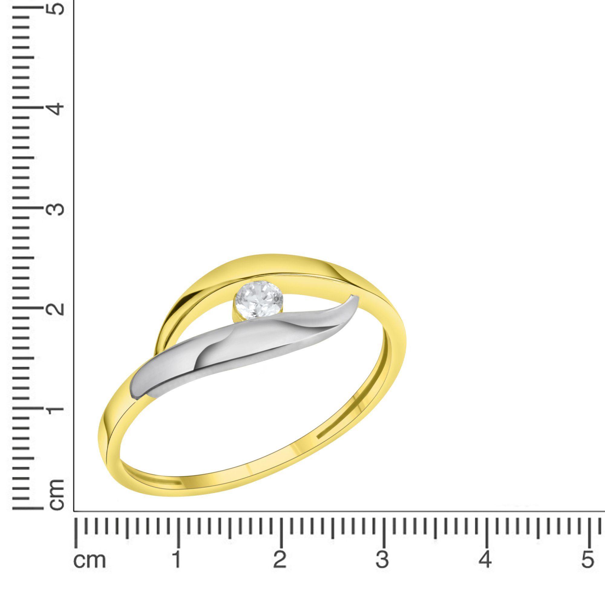 Vivance Fingerring 375/- Gelbgold bicolor Zirkonia günstig online kaufen