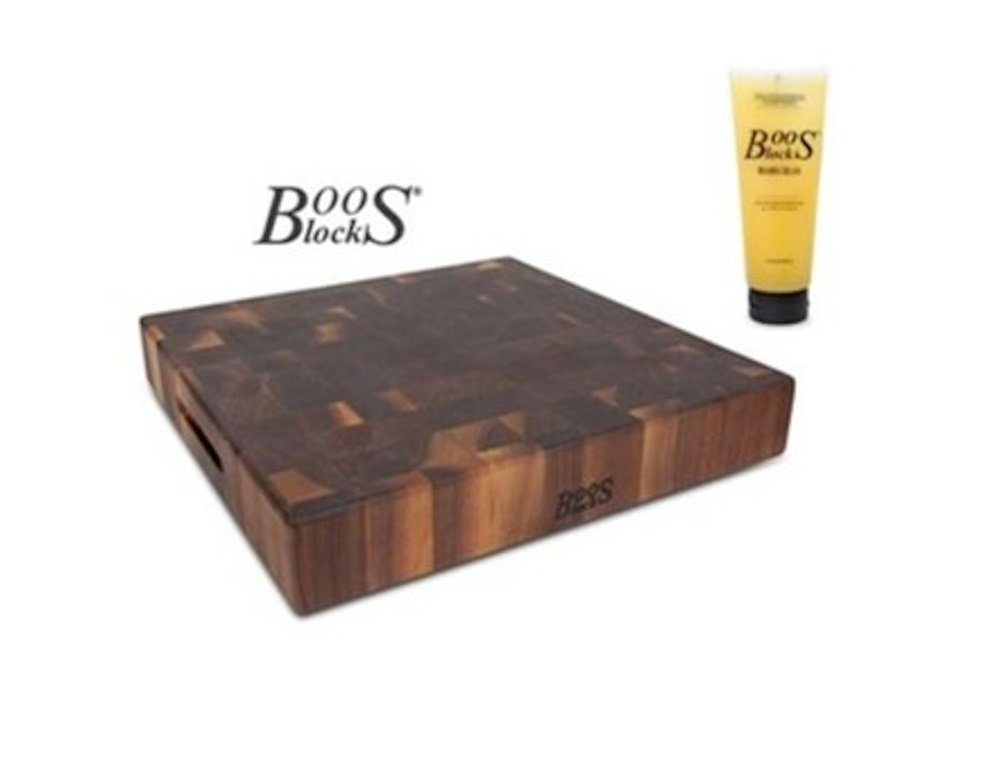 Boos Blocks Schneidebrett BOOS Blocks BLACK WALNUT Schneidebrett 46 x 46 x 7,5 cm + Creme - BB36