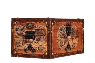 BIRENDY Dekoobjekt Birendy Truhe Kiste 1622 Holztruhe Schatzkiste mit Kunstleder bezogen