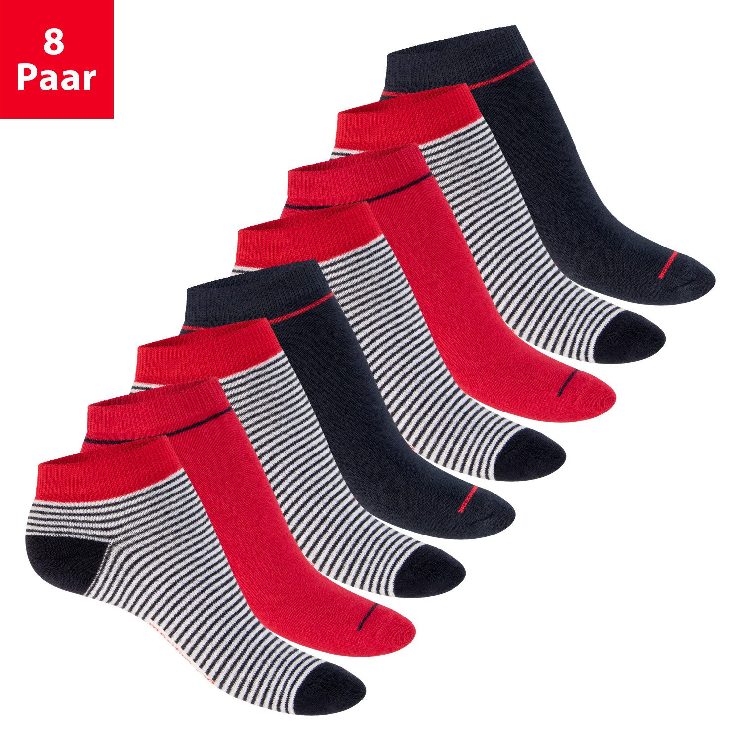 Footstar Sneakersocken Süße Damen Sneaker Socken (8 Paar) Kurze Söckchen mit Muster (8-Paar)