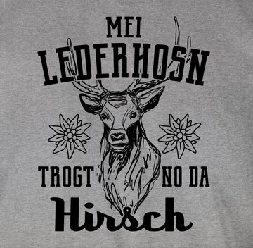 Shirtracer T-Shirt Mei Lederhosn trogt no da Hirsch - schwarz Mode für Oktoberfest Herren