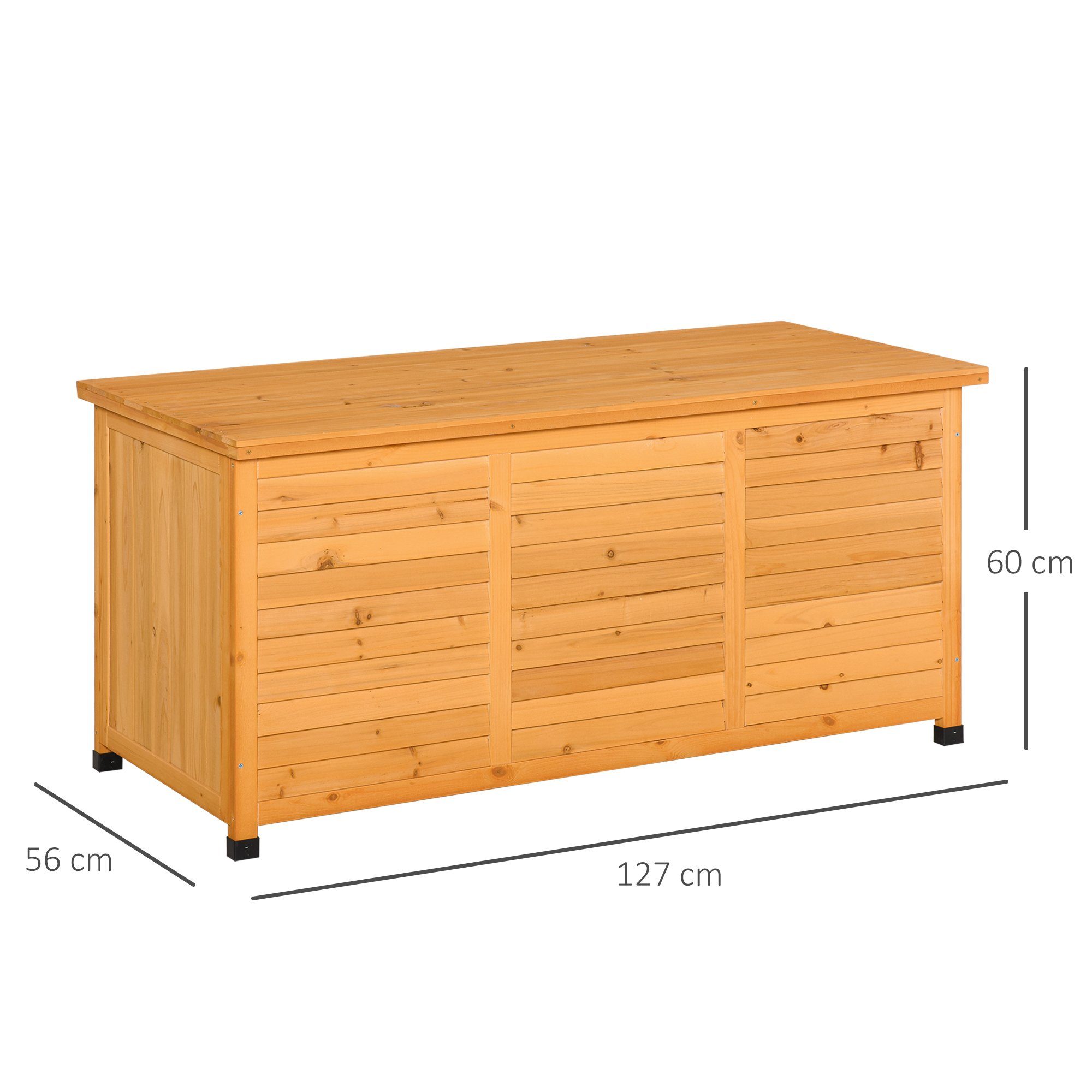 Outsunny Geräteschrank Aufbewahrungsbox, Gartentruhe, wetterbeständig (Kissenbox, 1-St., Gartenbox) für Garten, Balkon, Gelb
