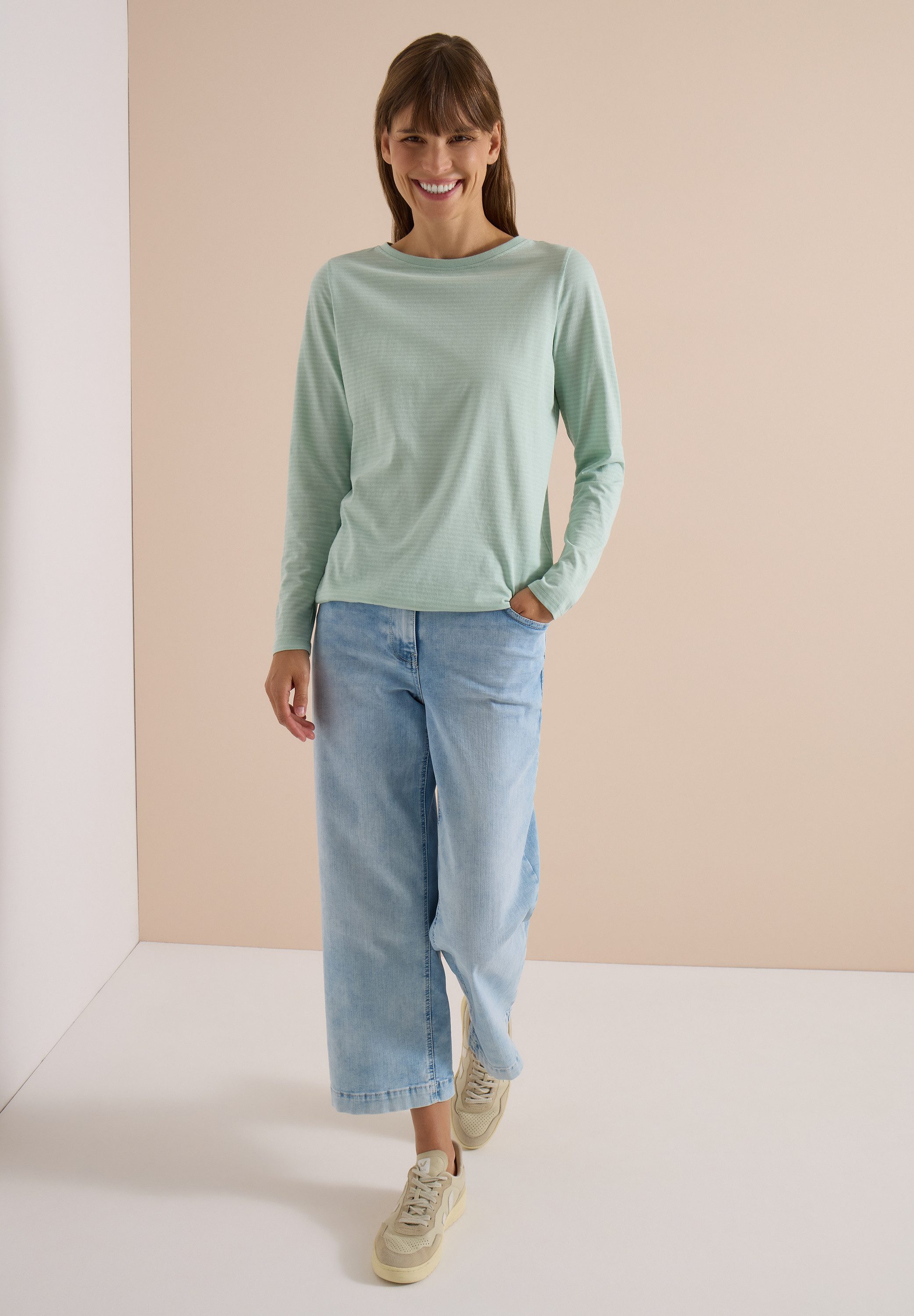 CECIL Langarmshirt im soften Baumwoll-Mix